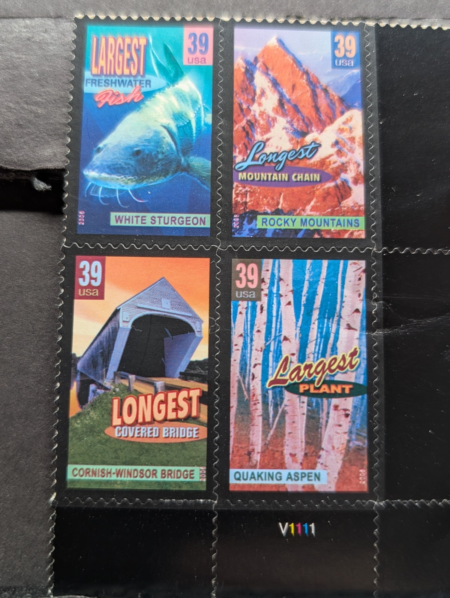 Five Assorted Four Block Stamps, All Mint, Original Gum, Never Hinged