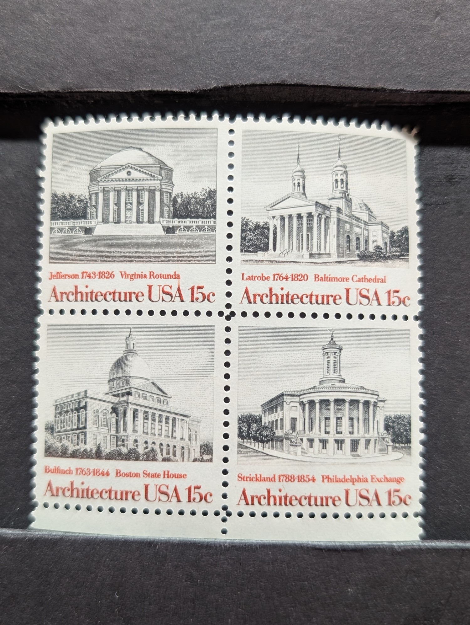 Five Assorted Four Block Stamps, All Mint, Original Gum, Never Hinged