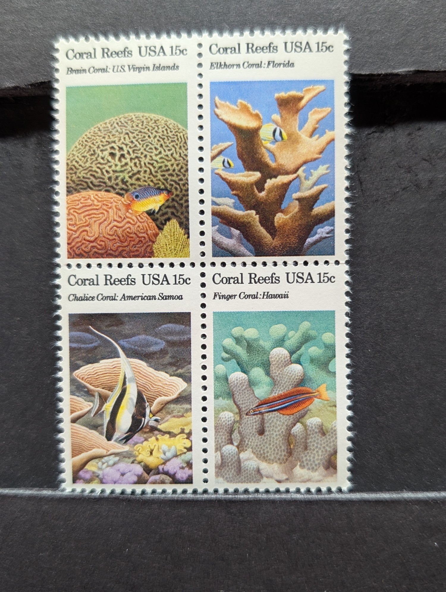Five Assorted Four Block Stamps, All Mint, Original Gum, Never Hinged