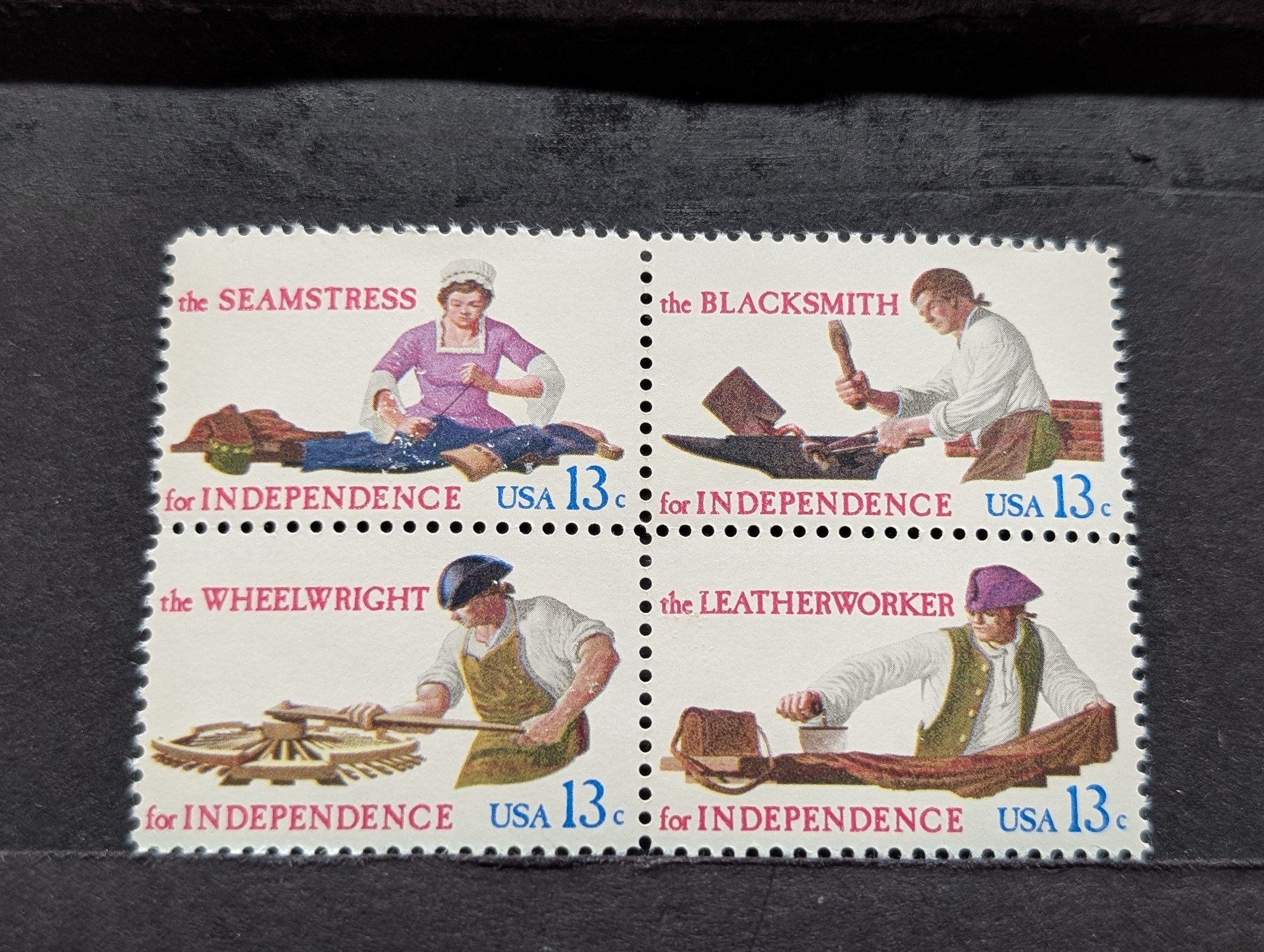 Five Assorted Four Block Stamps, All Mint, Original Gum, Never Hinged