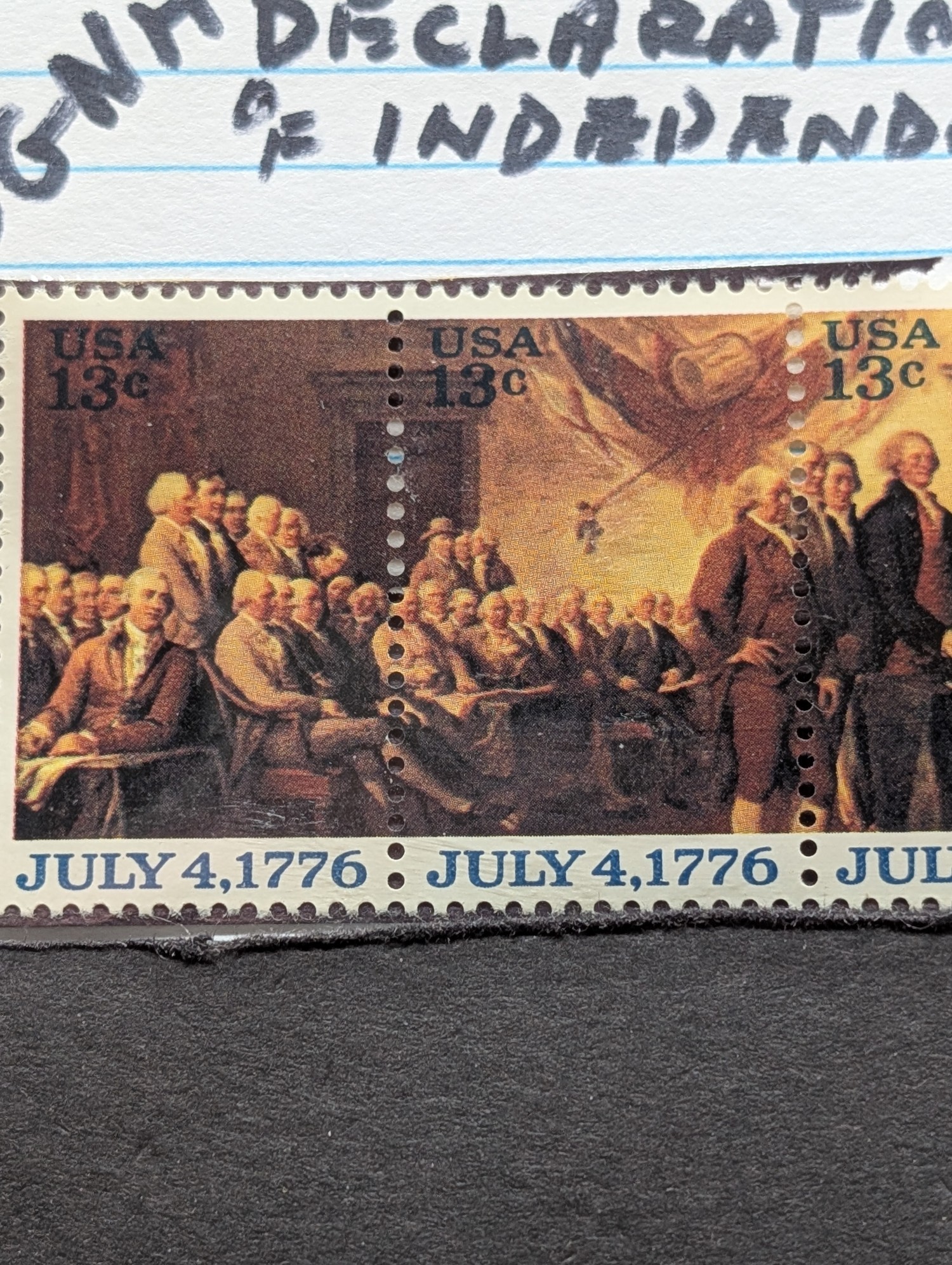 1976 Declaration of Independence 13 Cent Stamps, Scott # 1691-1694, Mint, Original Gum, Never Hinged