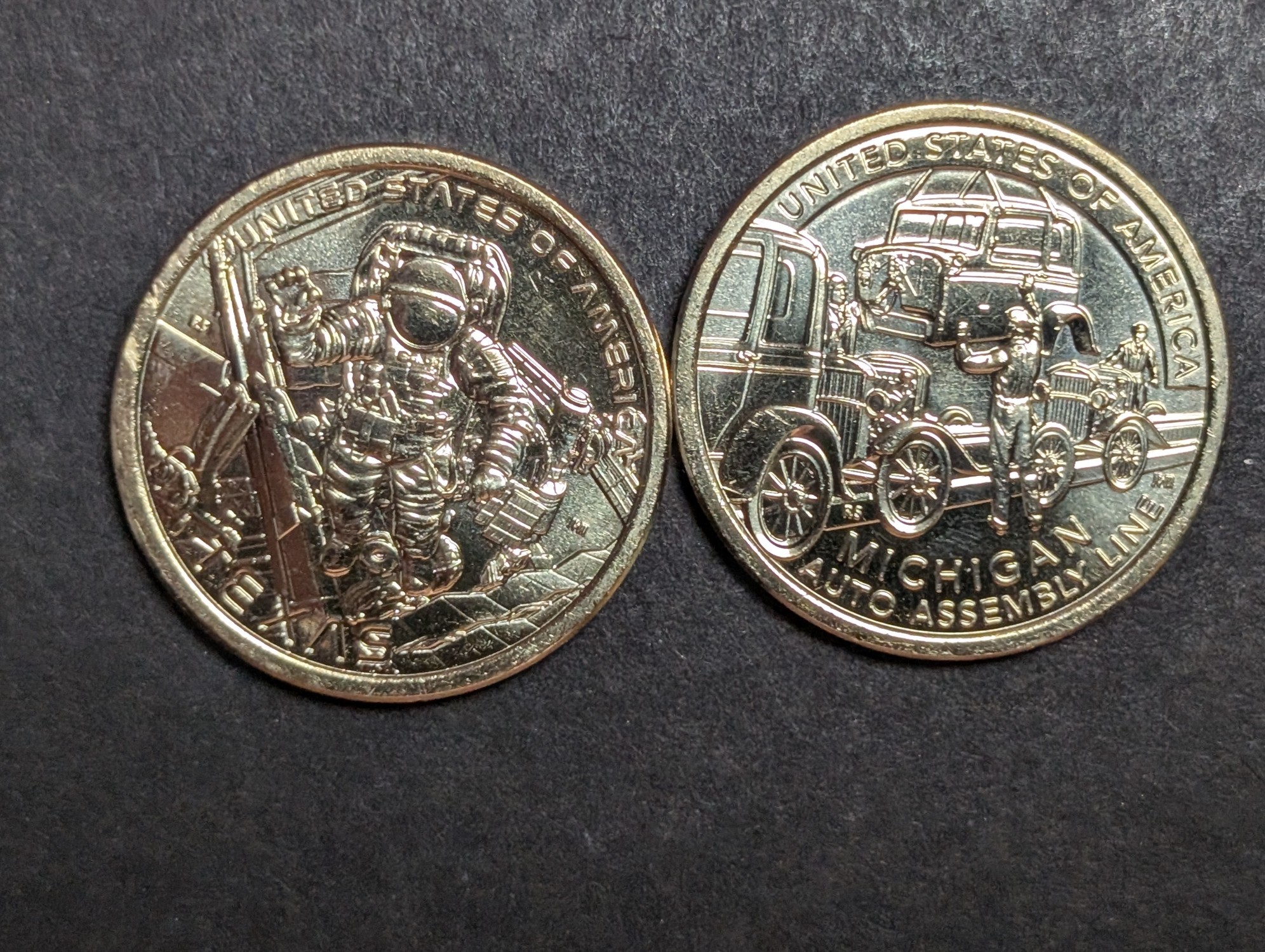 (3) 2025-D Uncirculated American Innovation Dollars, Michigan, Arkansas, & Texas