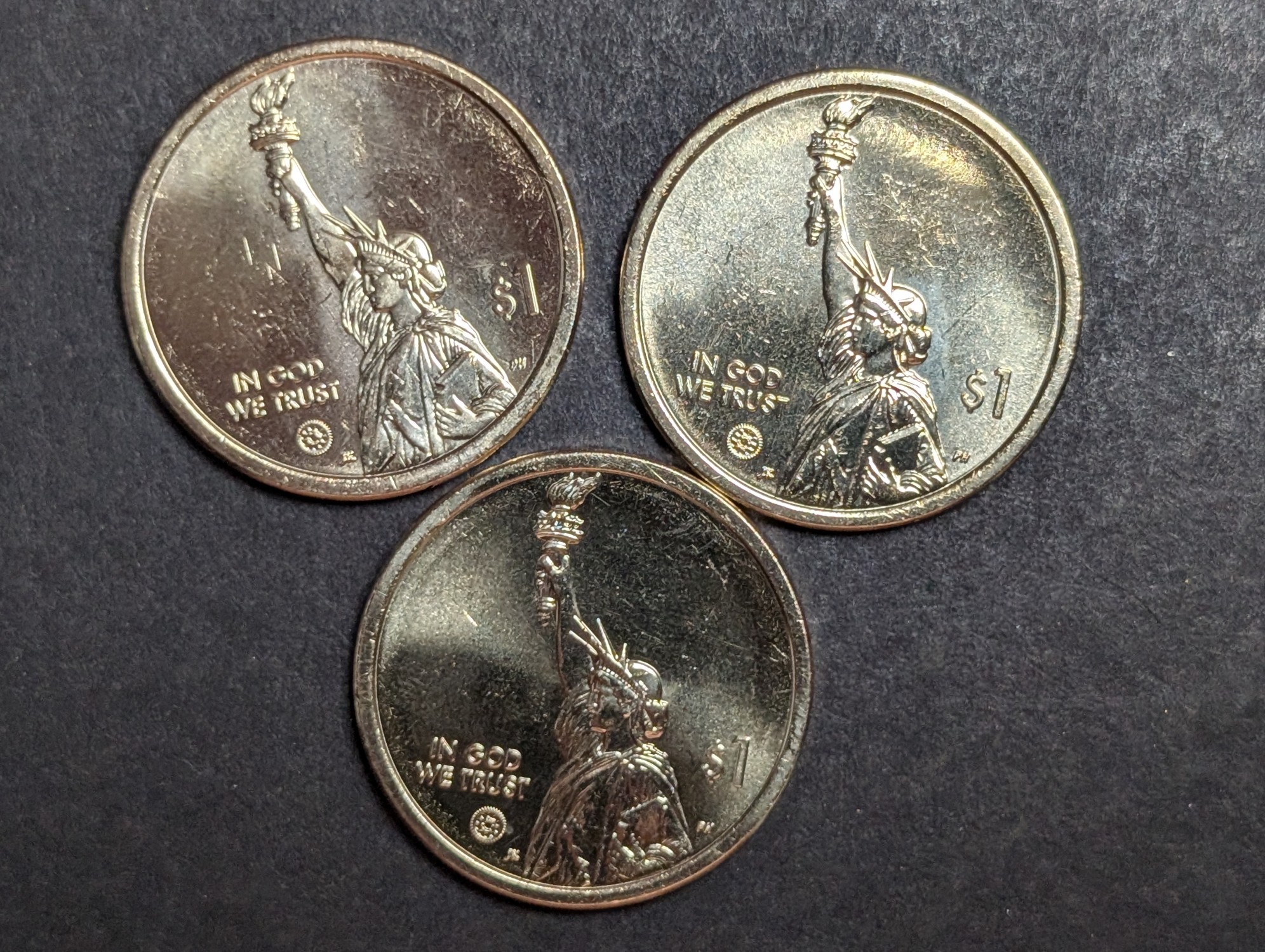 (3) 2025-D Uncirculated American Innovation Dollars, Michigan, Arkansas, & Texas