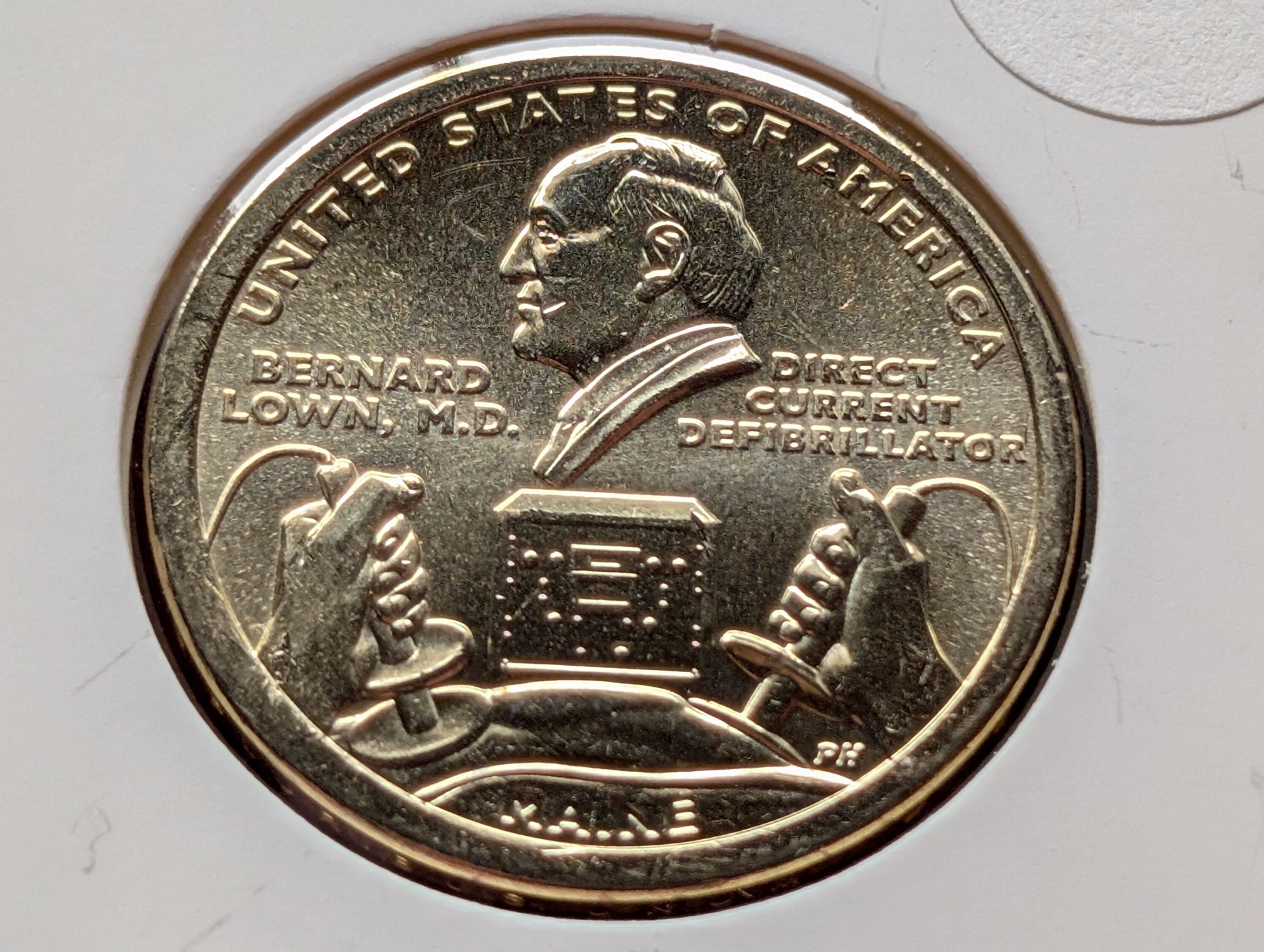 2024-D Uncirculated Innovation Dollar with Bernard Lown Defibrillator Reverse, Maine (ME)