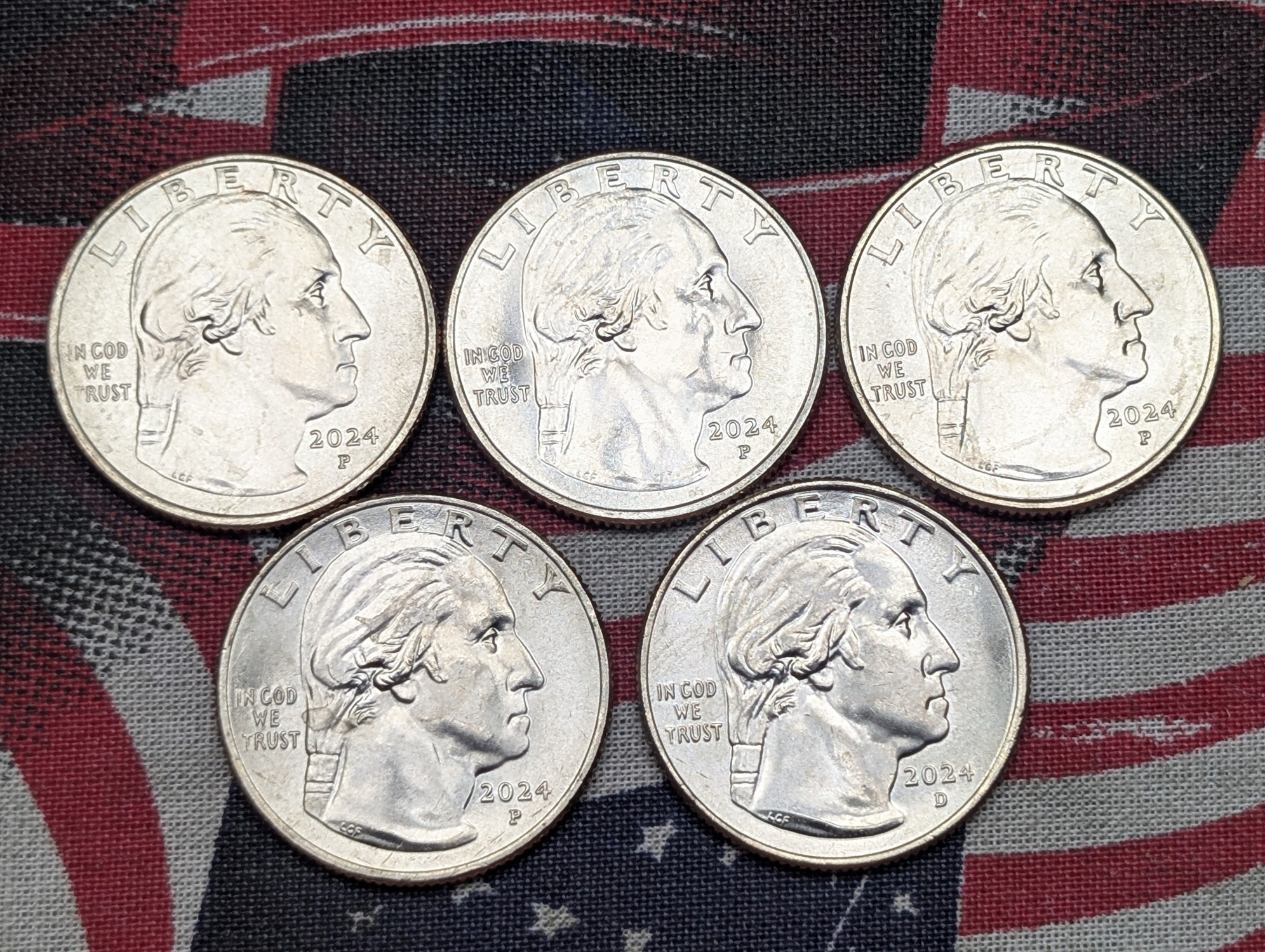 (5) 2024 P&D American Women Series Uncirculated Quarters