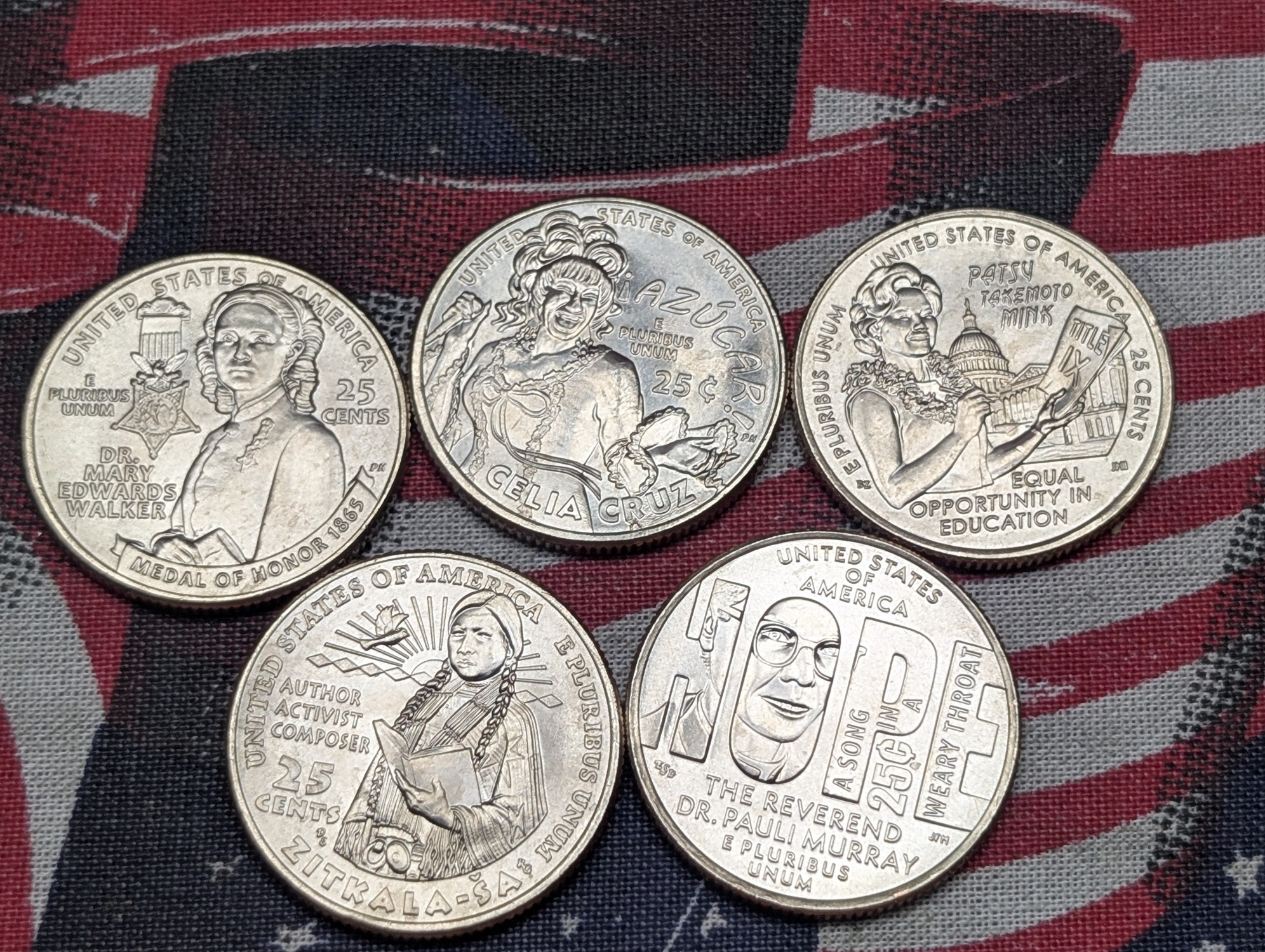 (5) 2024 P&D American Women Series Uncirculated Quarters