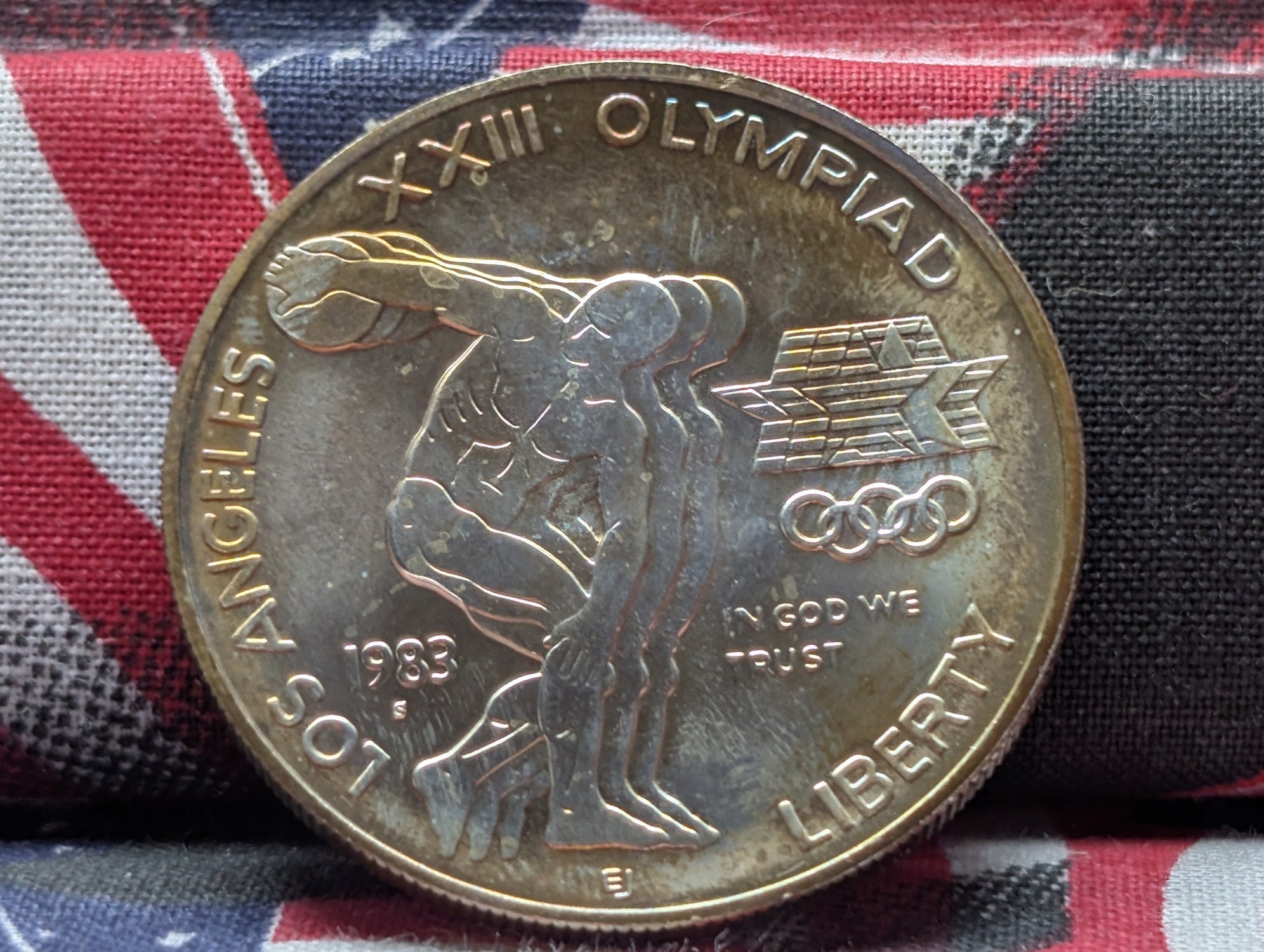 1983-S Los Angeles Olympics Commemorative Proof Silver Dollar, 26.73 Grams .900 Silver