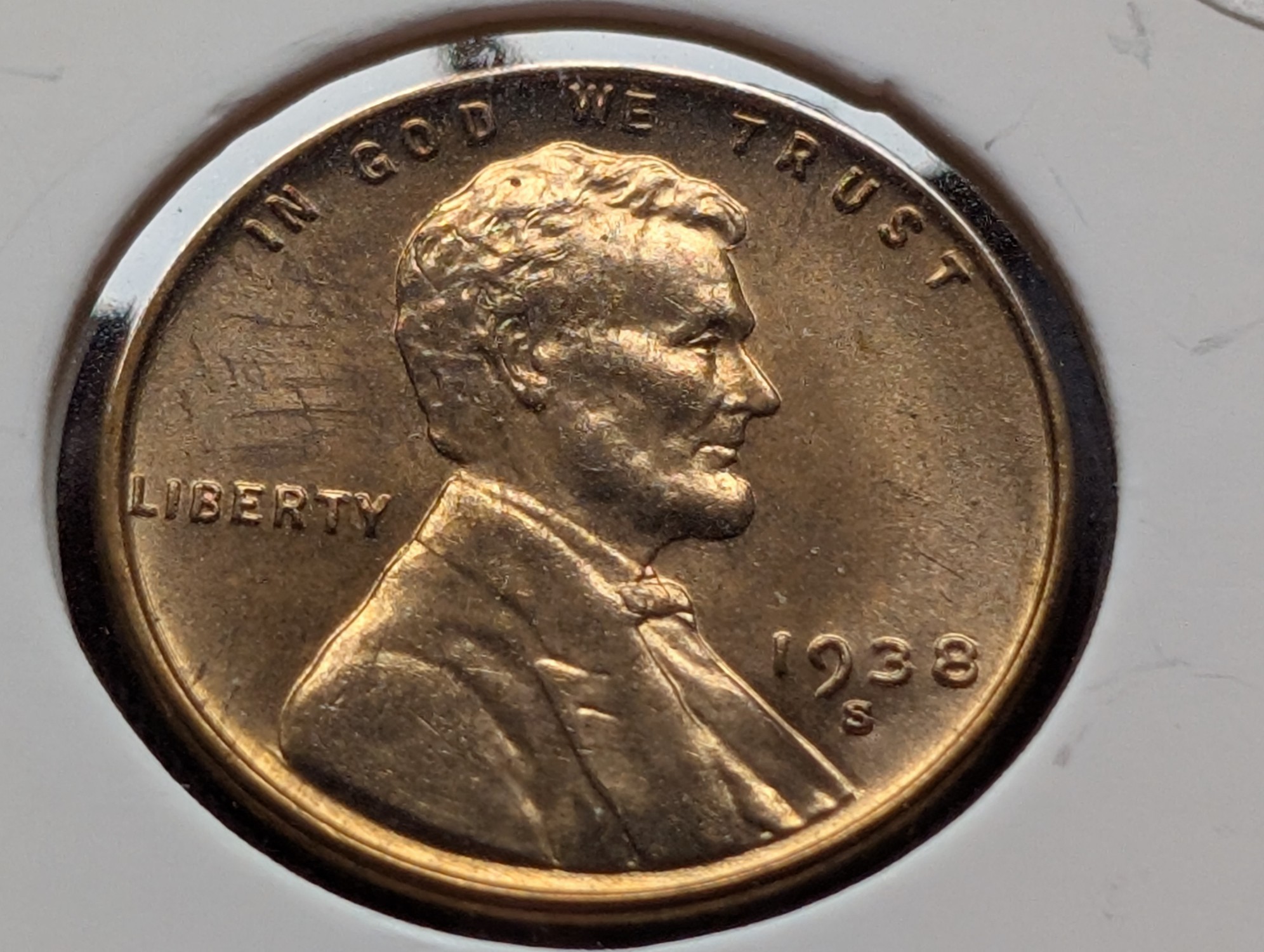 1938-S Lincoln Wheat Cent, Red