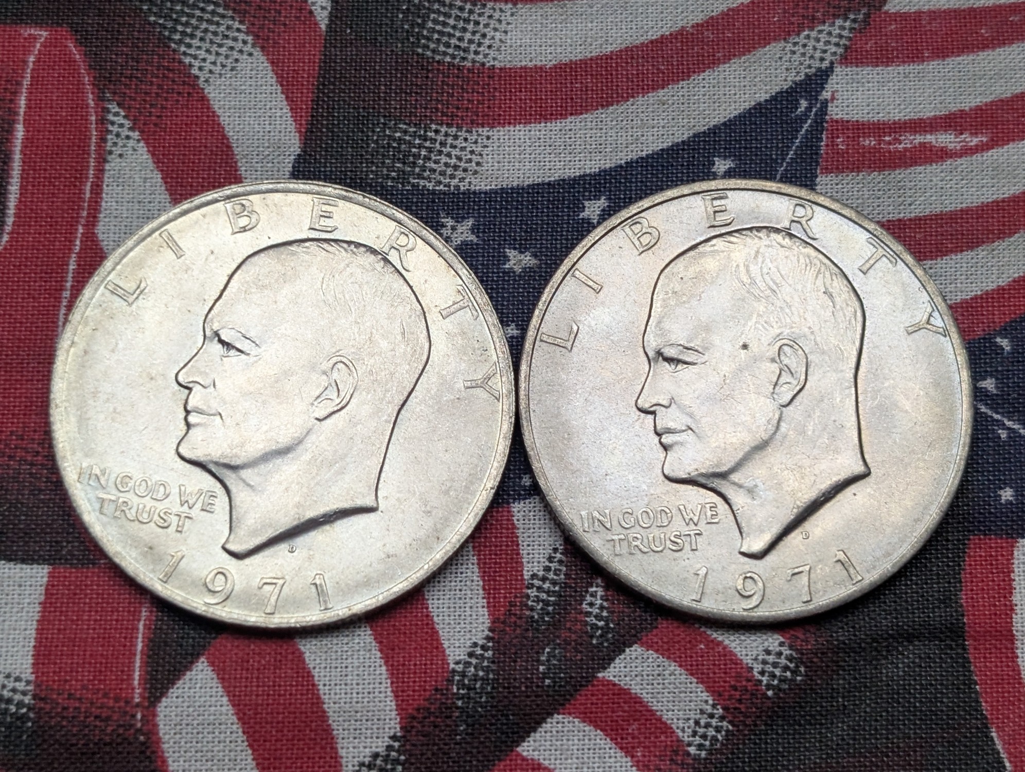 (5) 1971-D Eisenhower Dollars