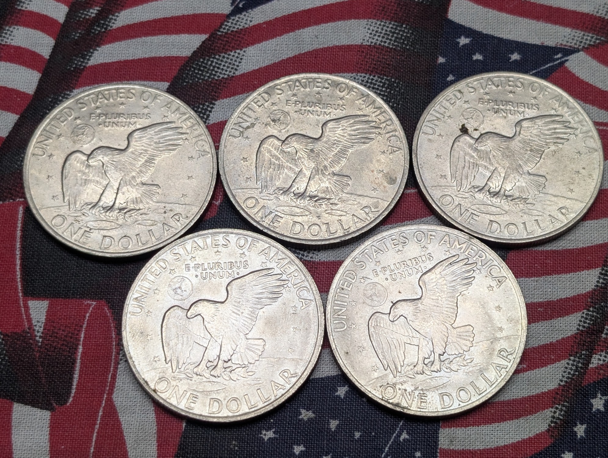 (5) 1971-D Eisenhower Dollars