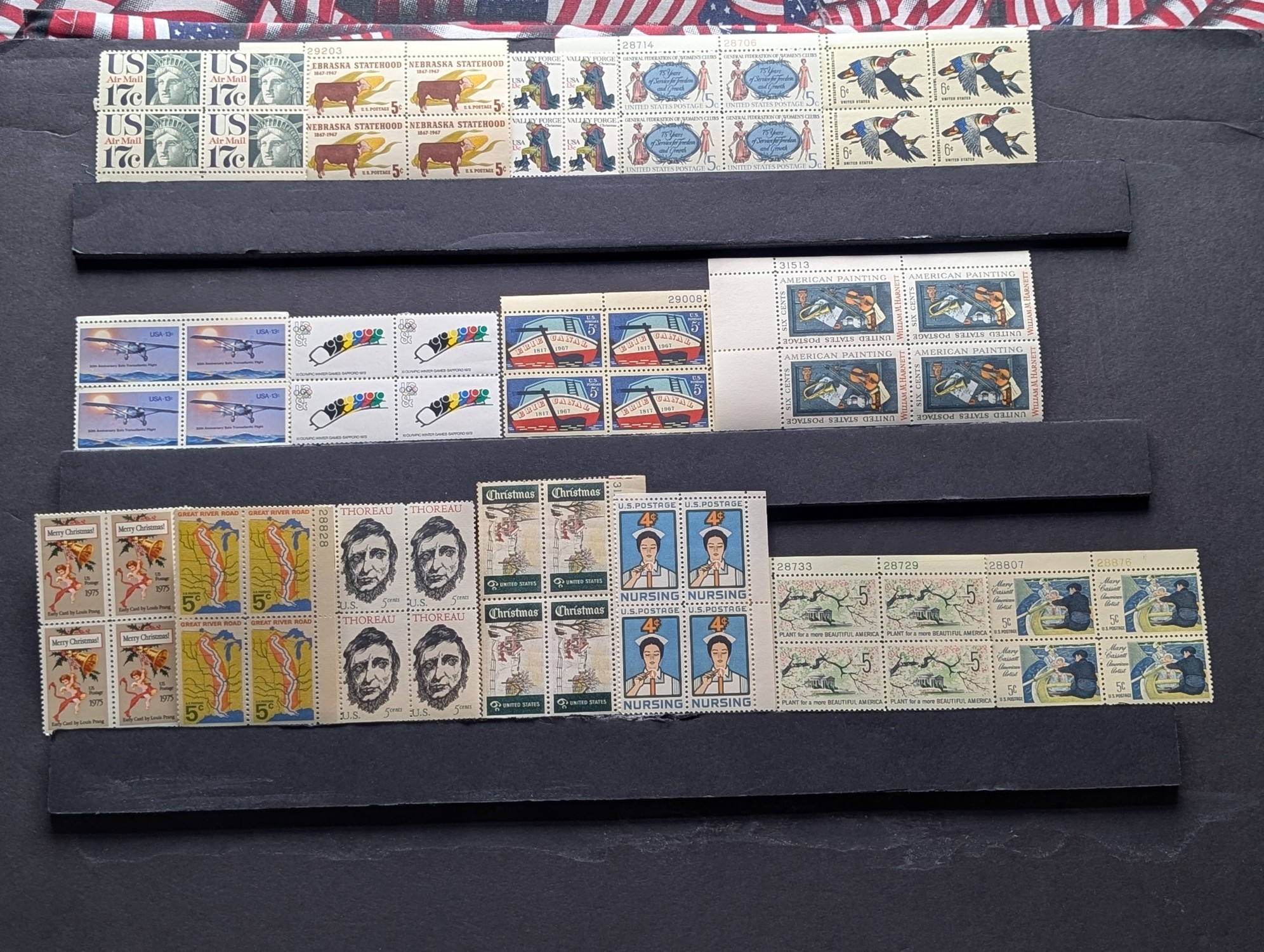 (16) Different Assorted US Postage Plate Blocks