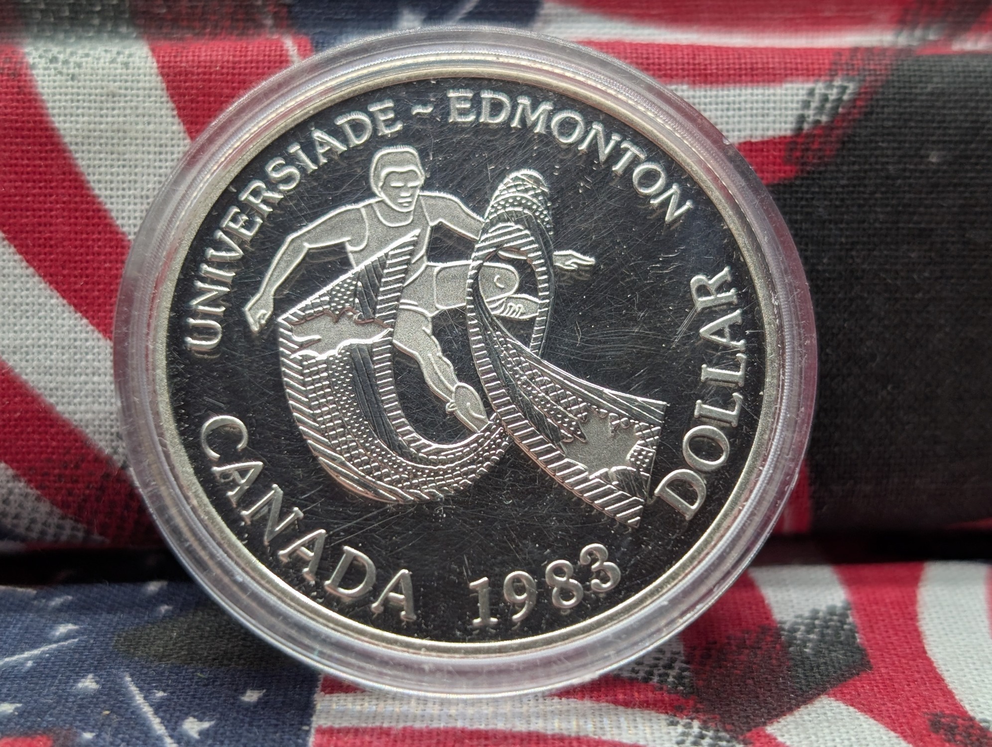 1983 Canada World University Games Commemorative 50% "Silver" Dollar, 23.32G