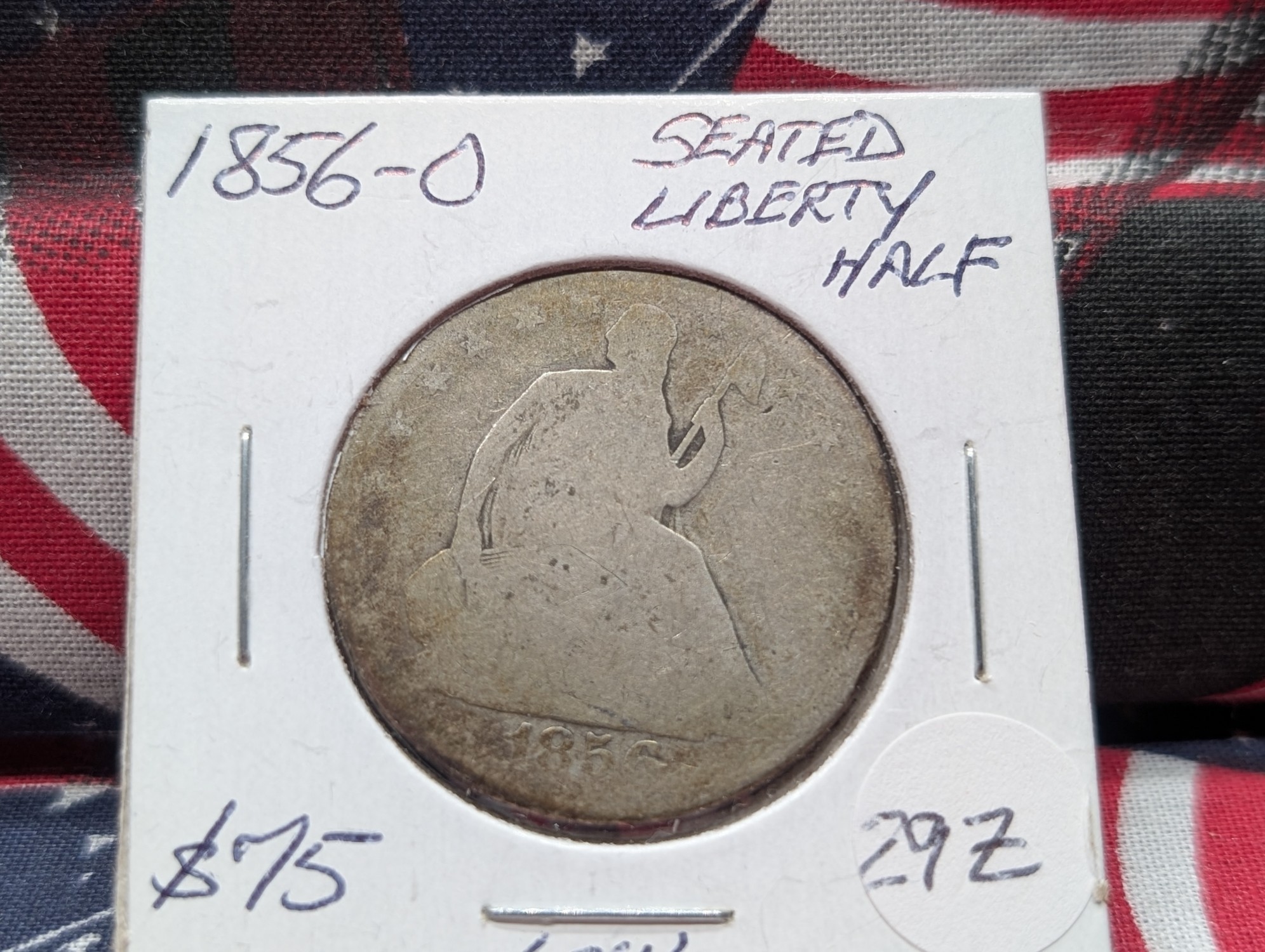1856-O Seated Liberty 90% Silver Half Dollar, Low Mintage