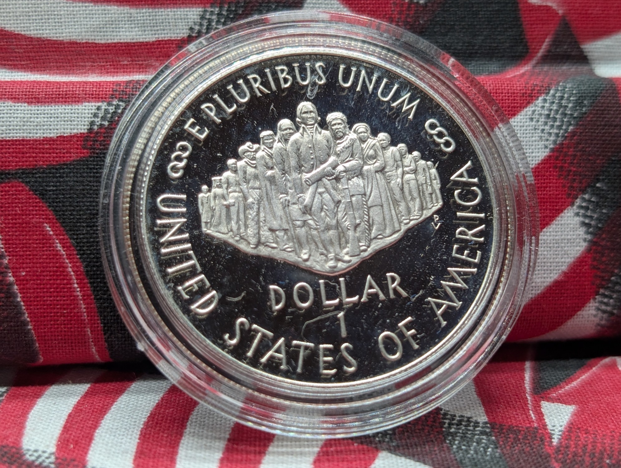1987-S Proof United States Constitution 90% Silver Commemorative Dollar, 26.73g