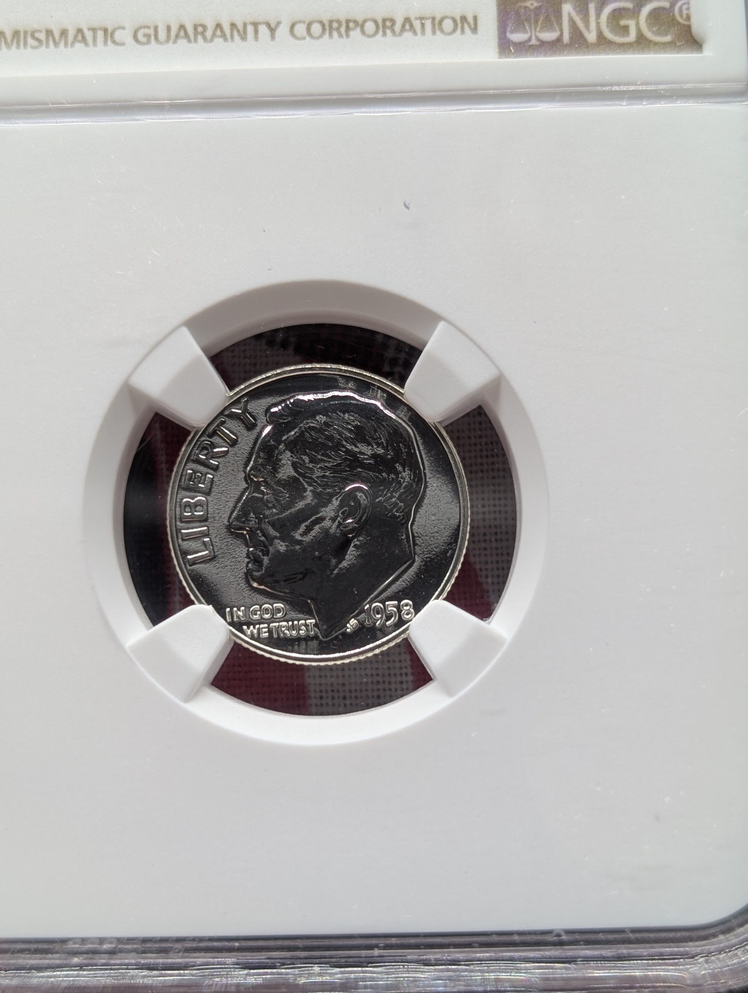 1958 Roosevelt 90% Silver Dime NGC PF 69