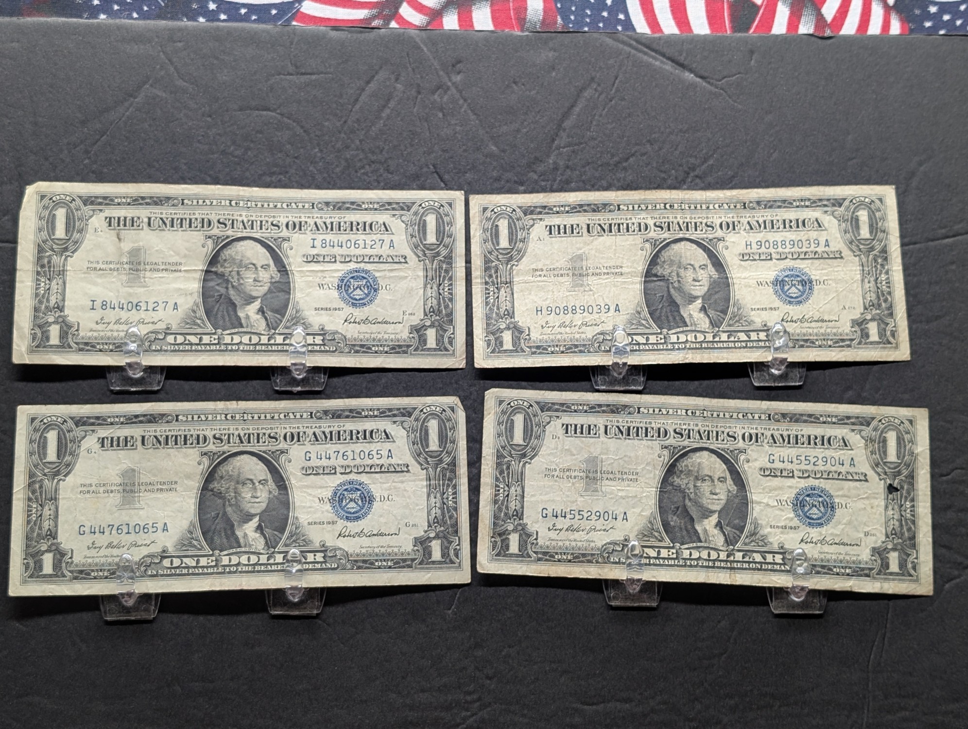 (4) 1957 $1 Silver Certificates