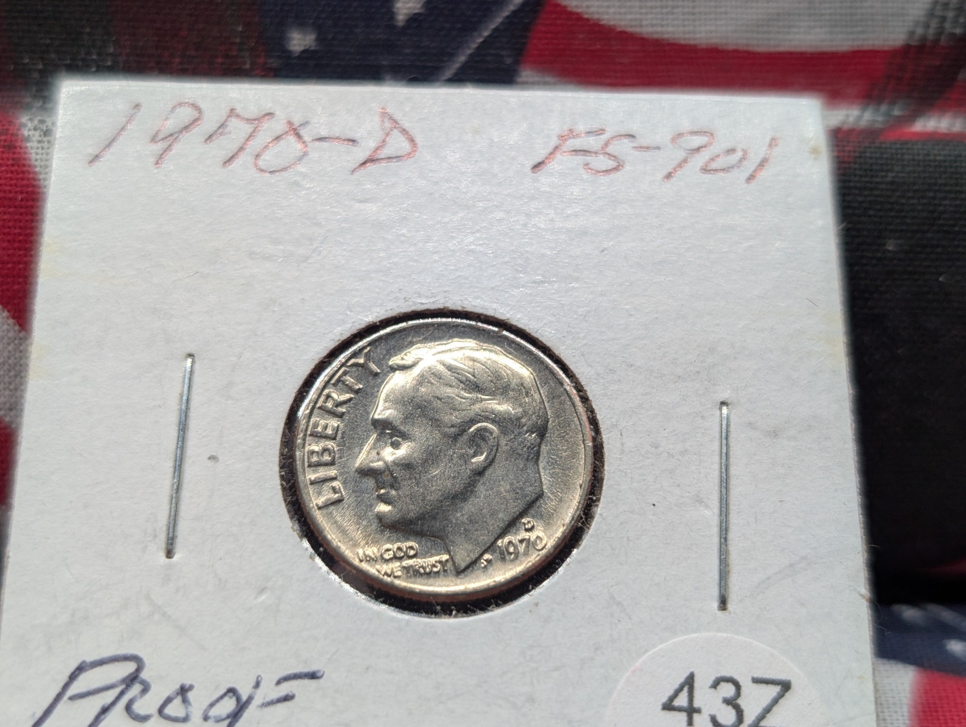 1970-D "Reverse Proof" Roosevelt Dime, (FS-901)