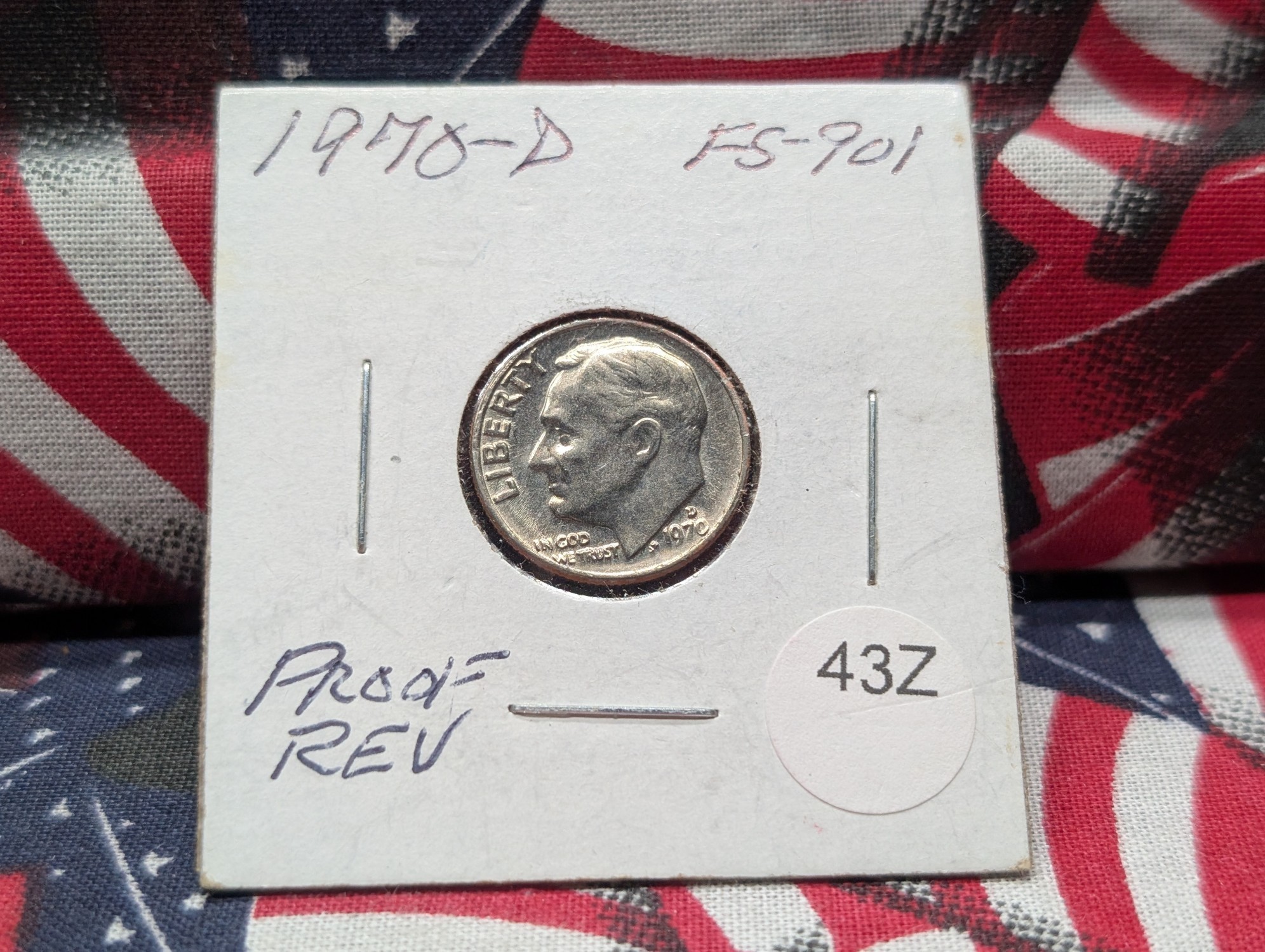 1970-D "Reverse Proof" Roosevelt Dime, (FS-901)
