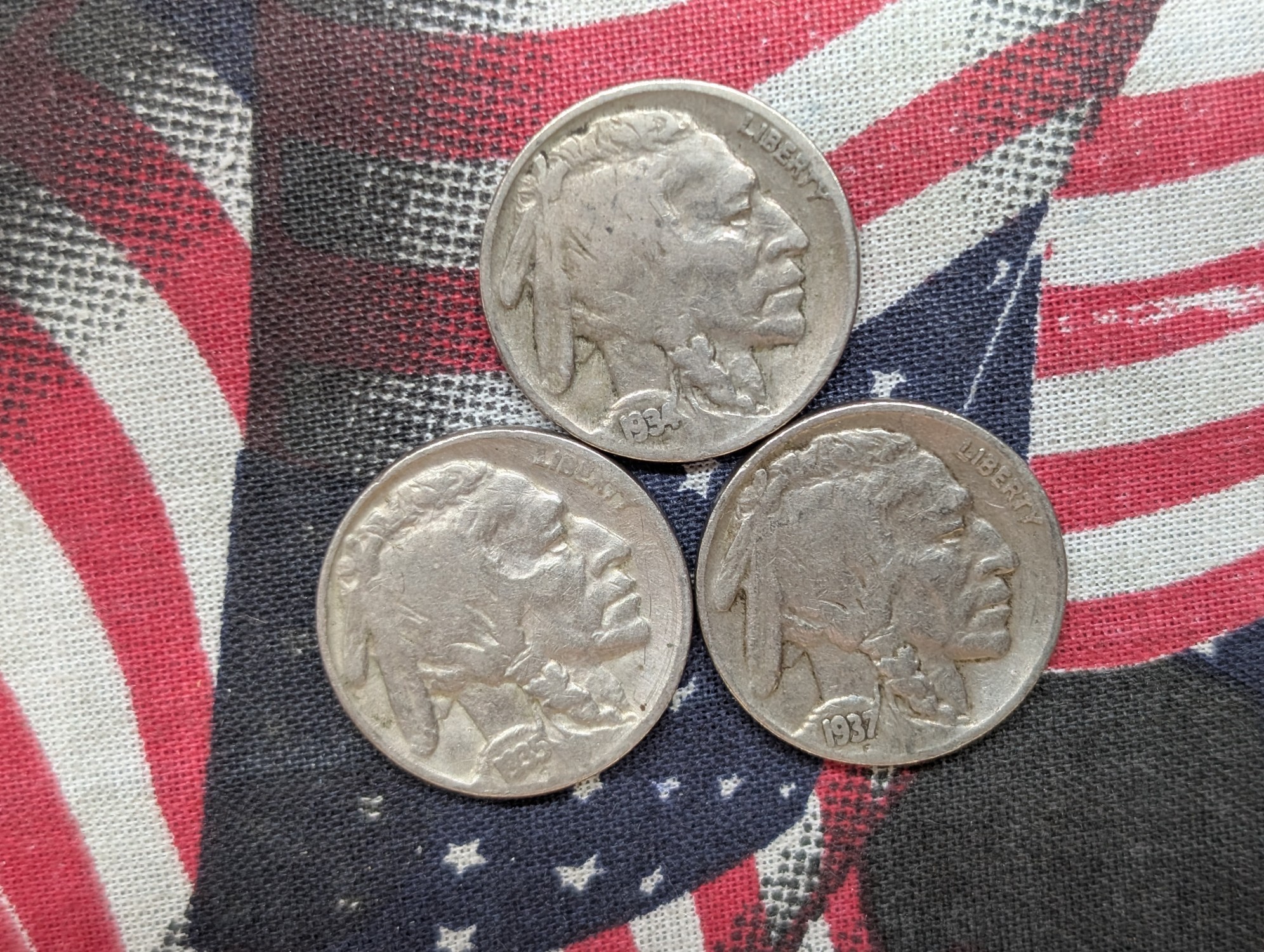 1934, 1935, 1937 Indian Head Buffalo Nickels