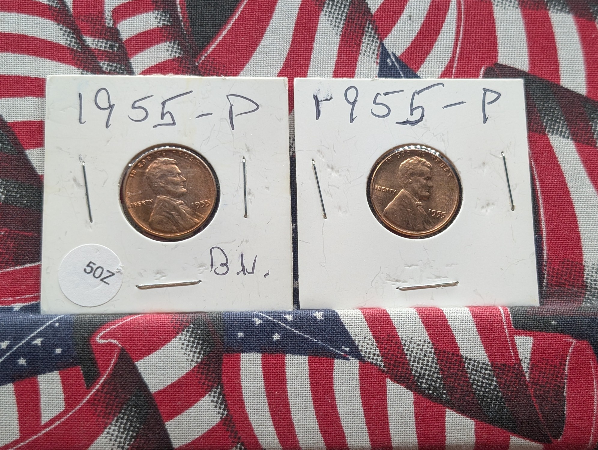 (2) 1955-P Lincoln Wheat Cents - BU