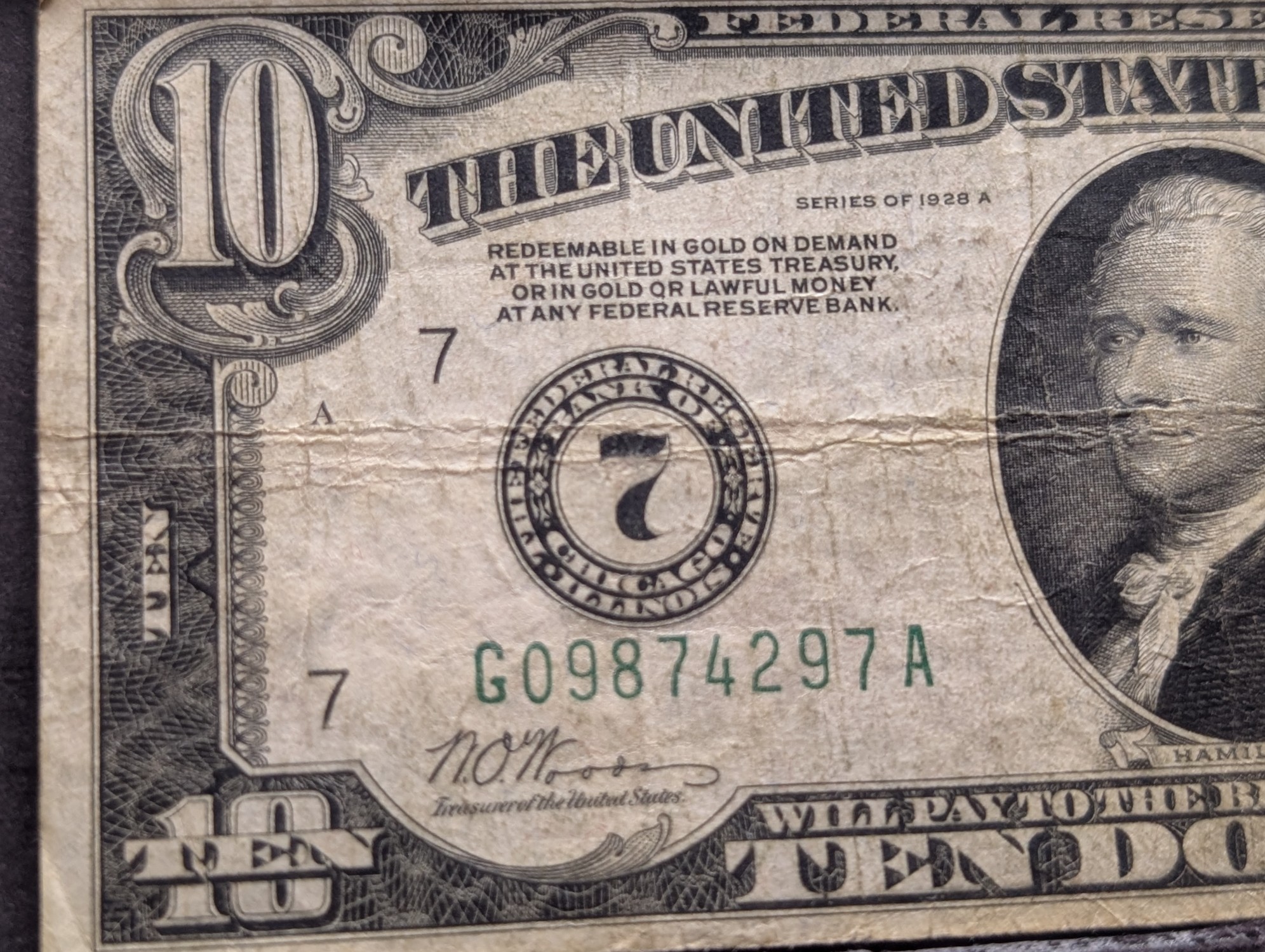 1928 A Series $10 Federal Reserve Note - Nice Circ