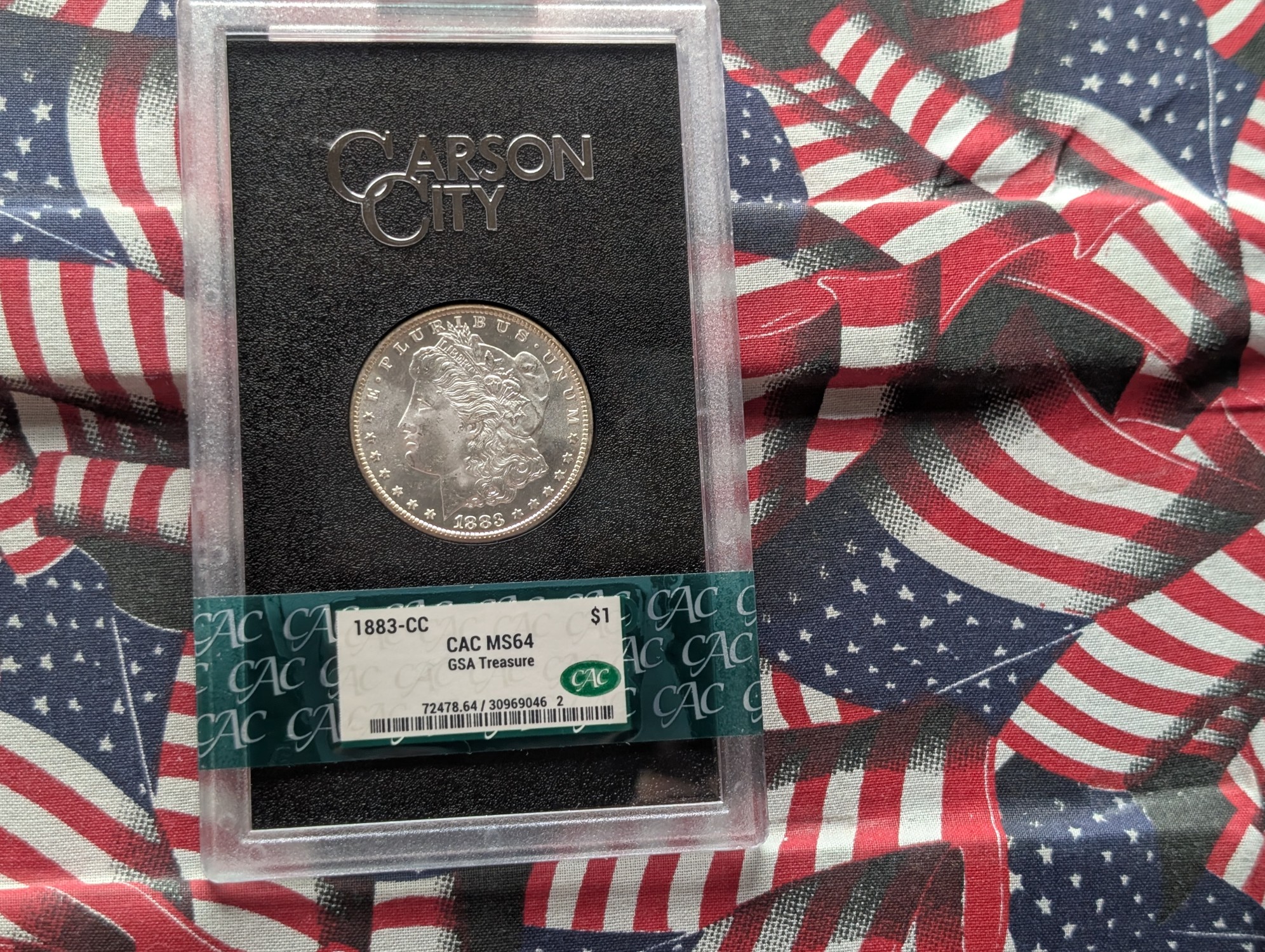 1883-CC Morgan 90% Silver Dollar - CAC Cert. MS64 - GSA Treasure