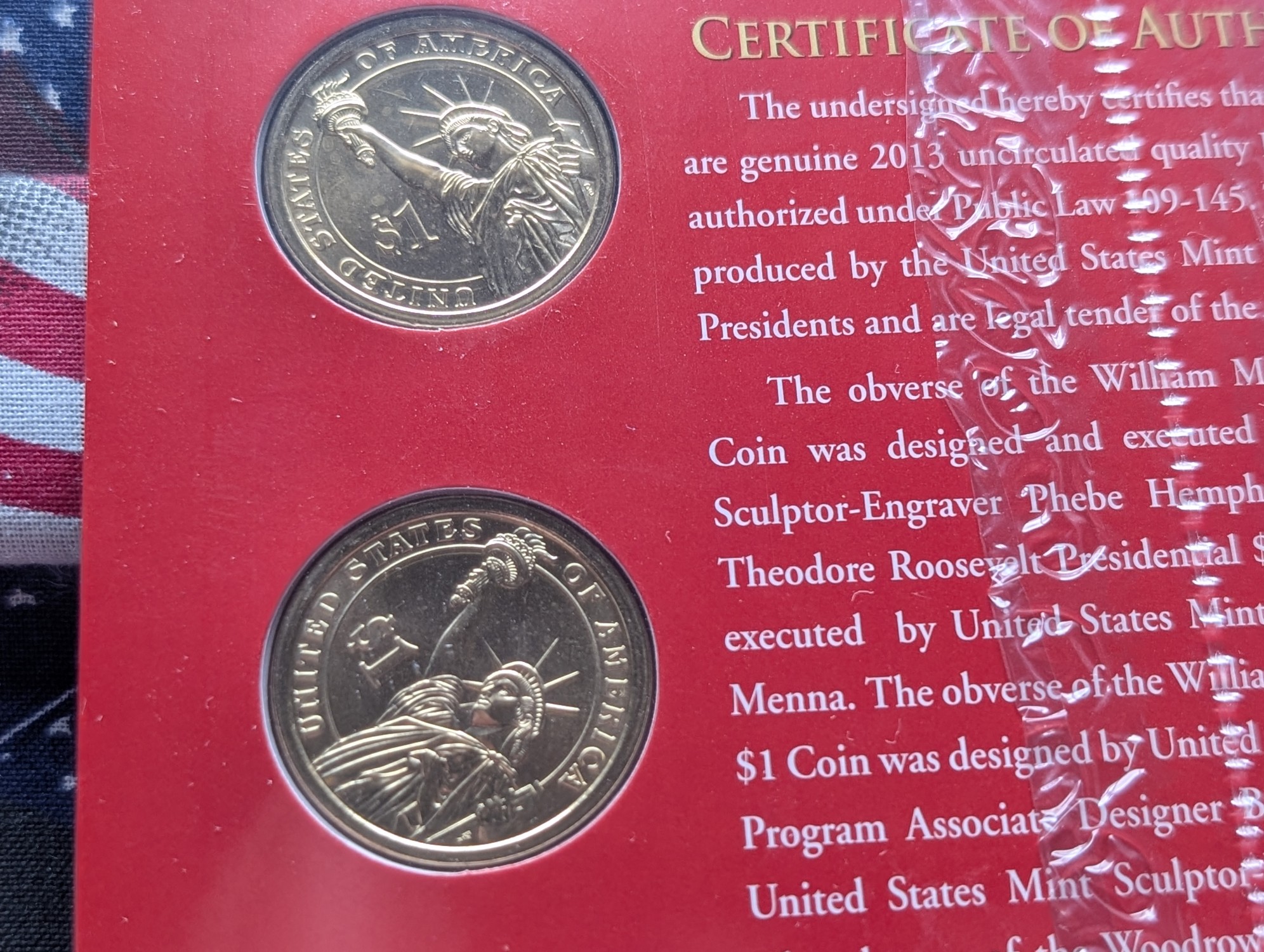 2013 P&D U.S. Mint Presidential $1 Coin UNC Set in Sealed OGP w/ COA