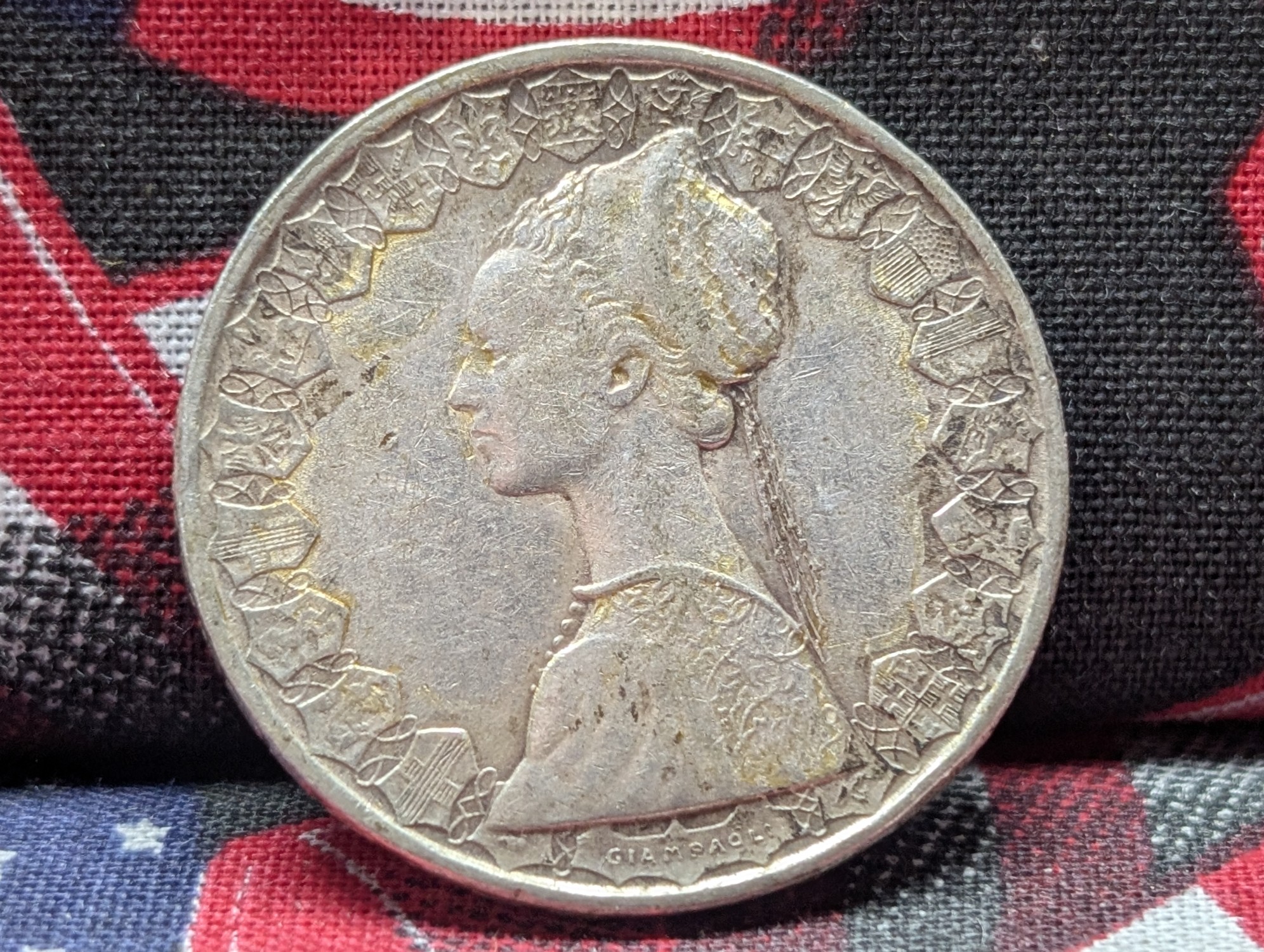 1958 Italy 500 83.5% Silver Lire - 11 Grams