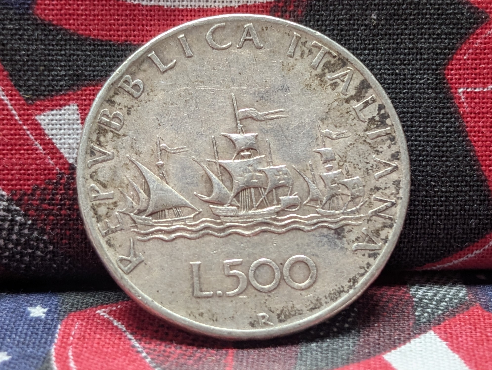 1958 Italy 500 83.5% Silver Lire - 11 Grams