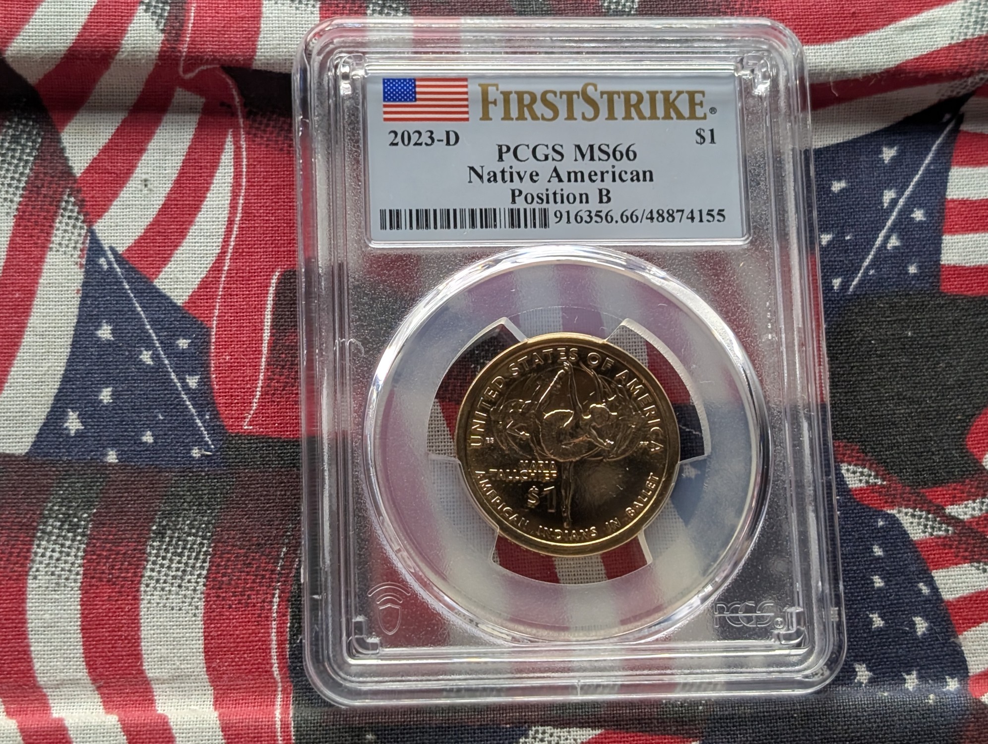 2023-D Sacagawea Native American (Maria Tallchief) Dollar - PCGS MS66 - First Strike Position B
