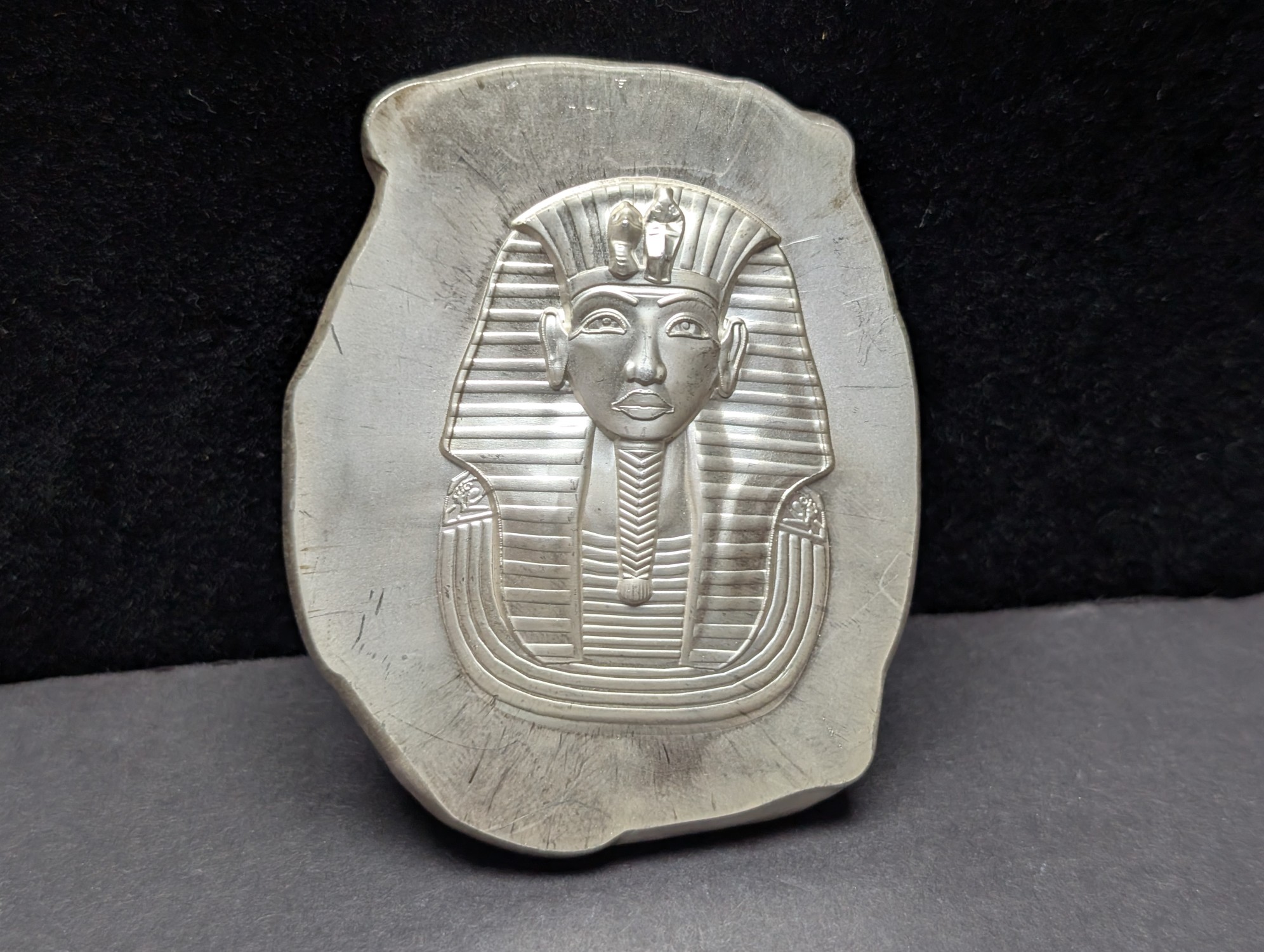 5 Oz. .9999 FINE SILVER Egyptian Pharoah Designed Bullion Piece