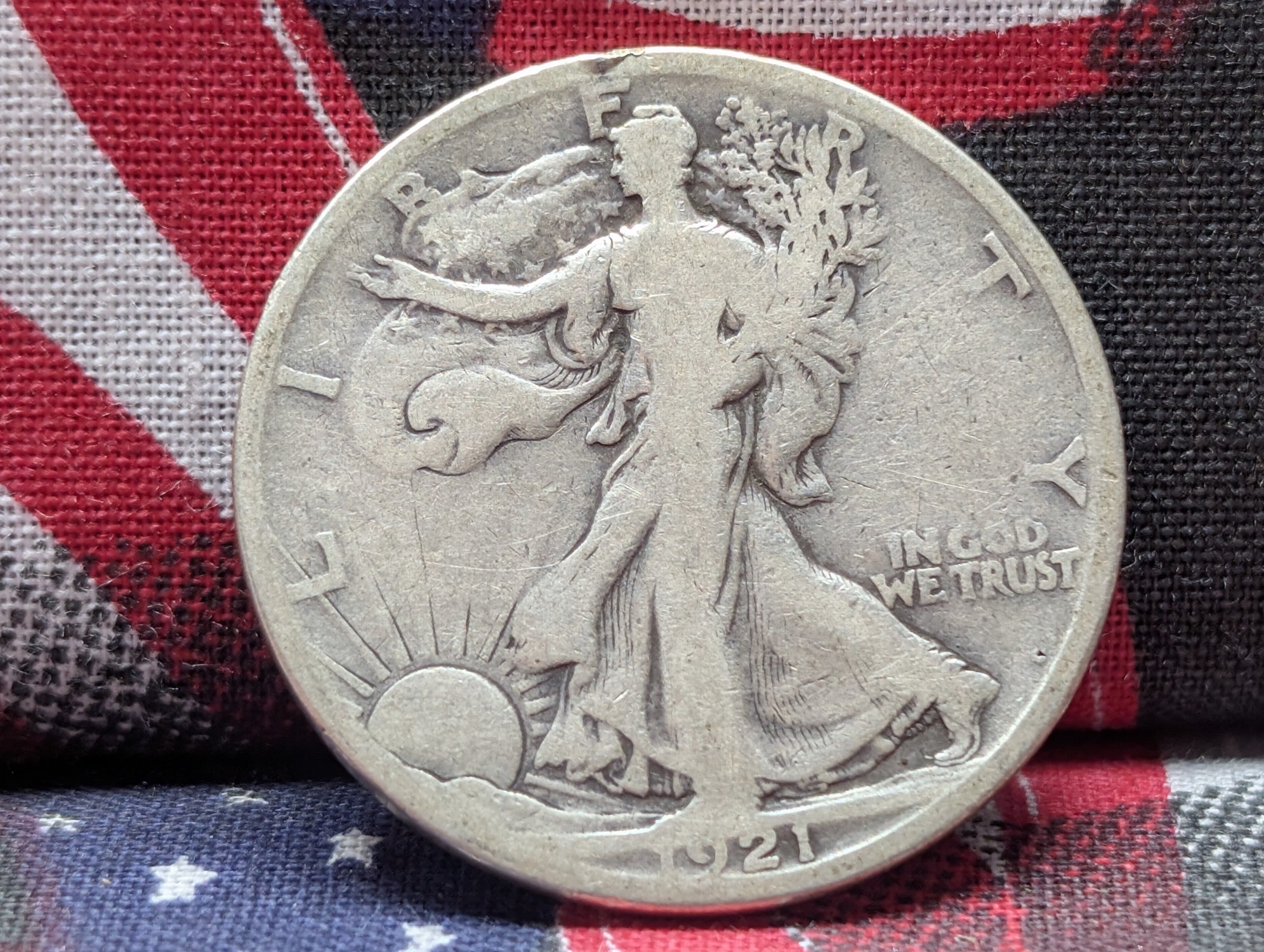 1921-S Walking Liberty 90% Silver Half Dollar