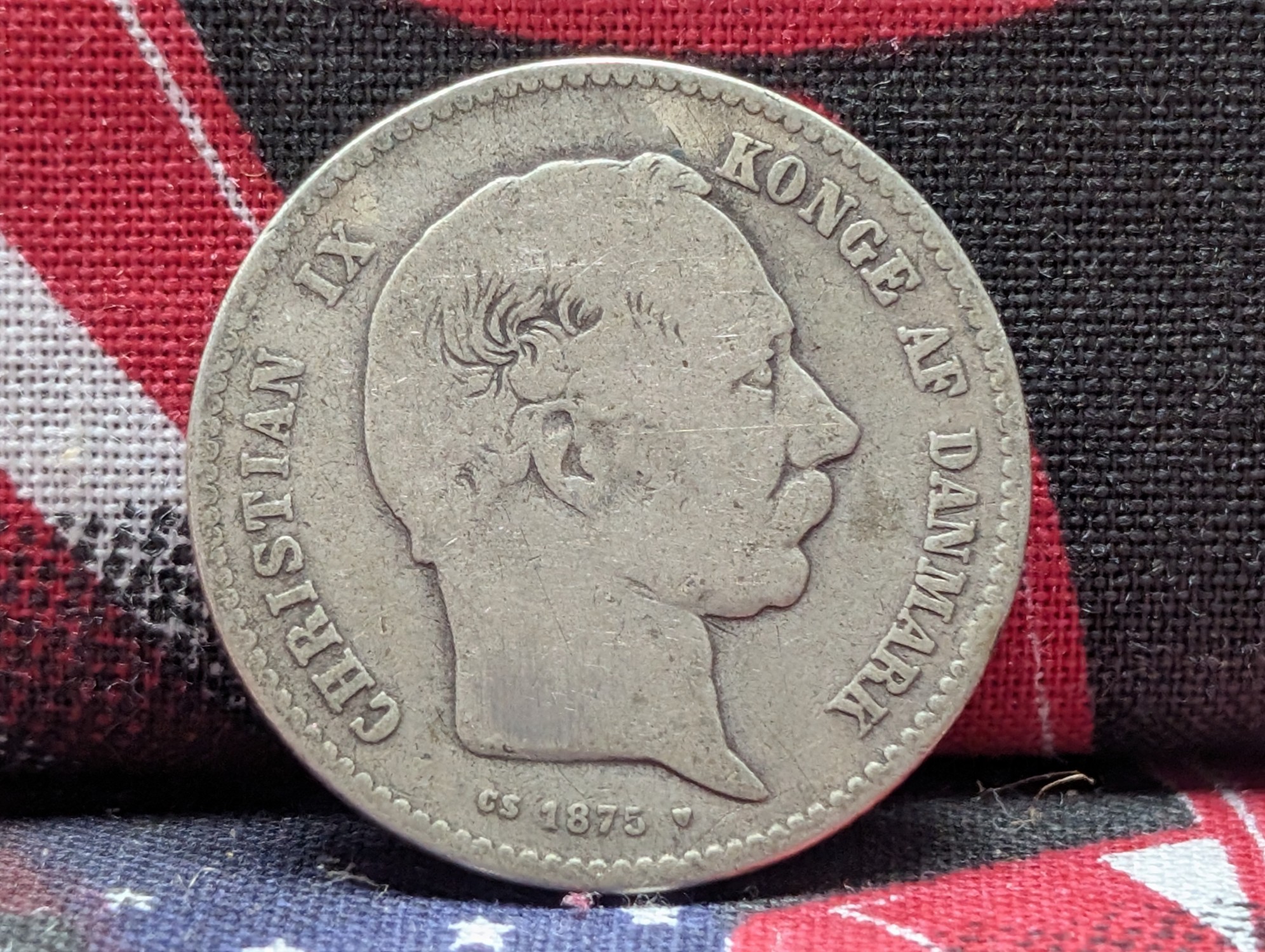 1875 Denmark 1 80% Silver Krone - 7.5 Grams