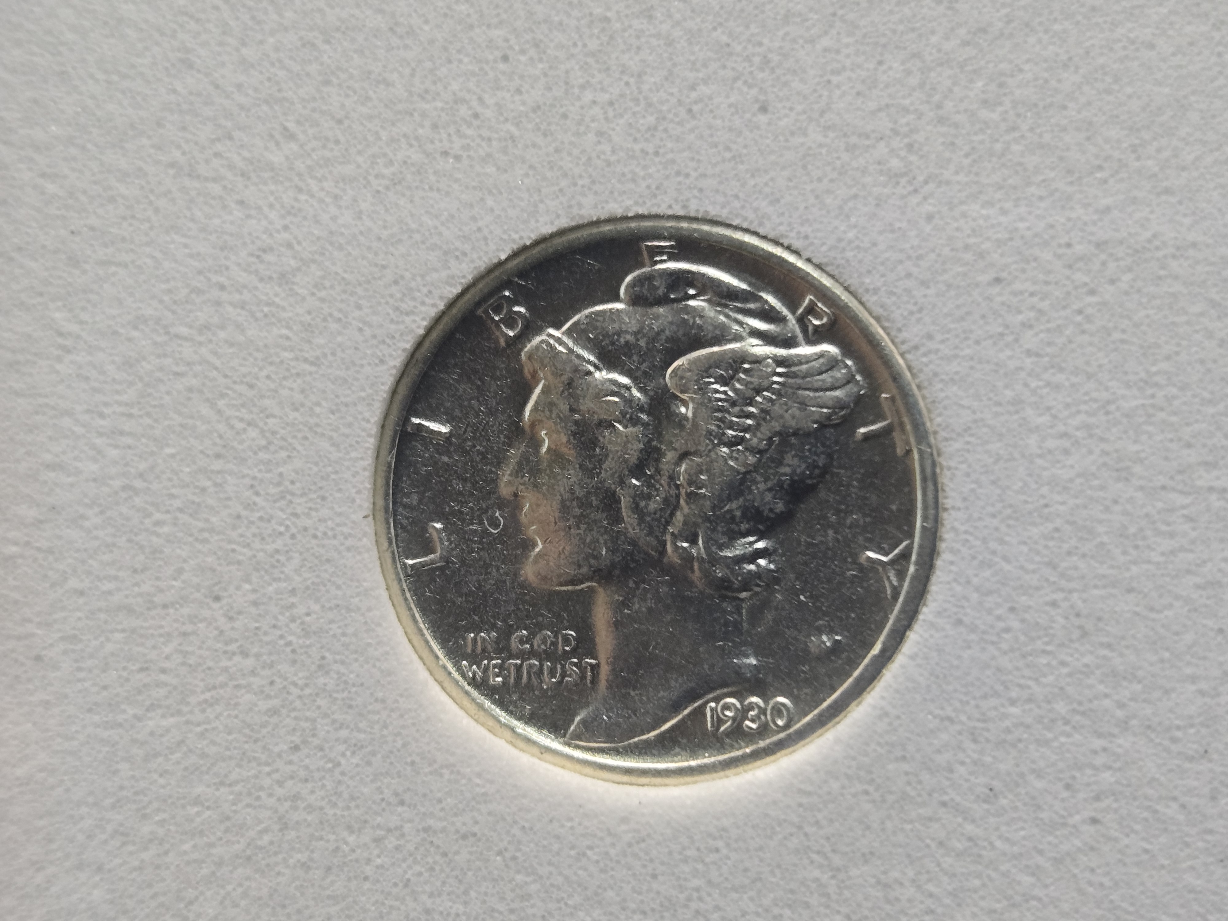 1930-S Mercury 90% Silver Dime - NCG Cert. AU58 (NOT NGC)