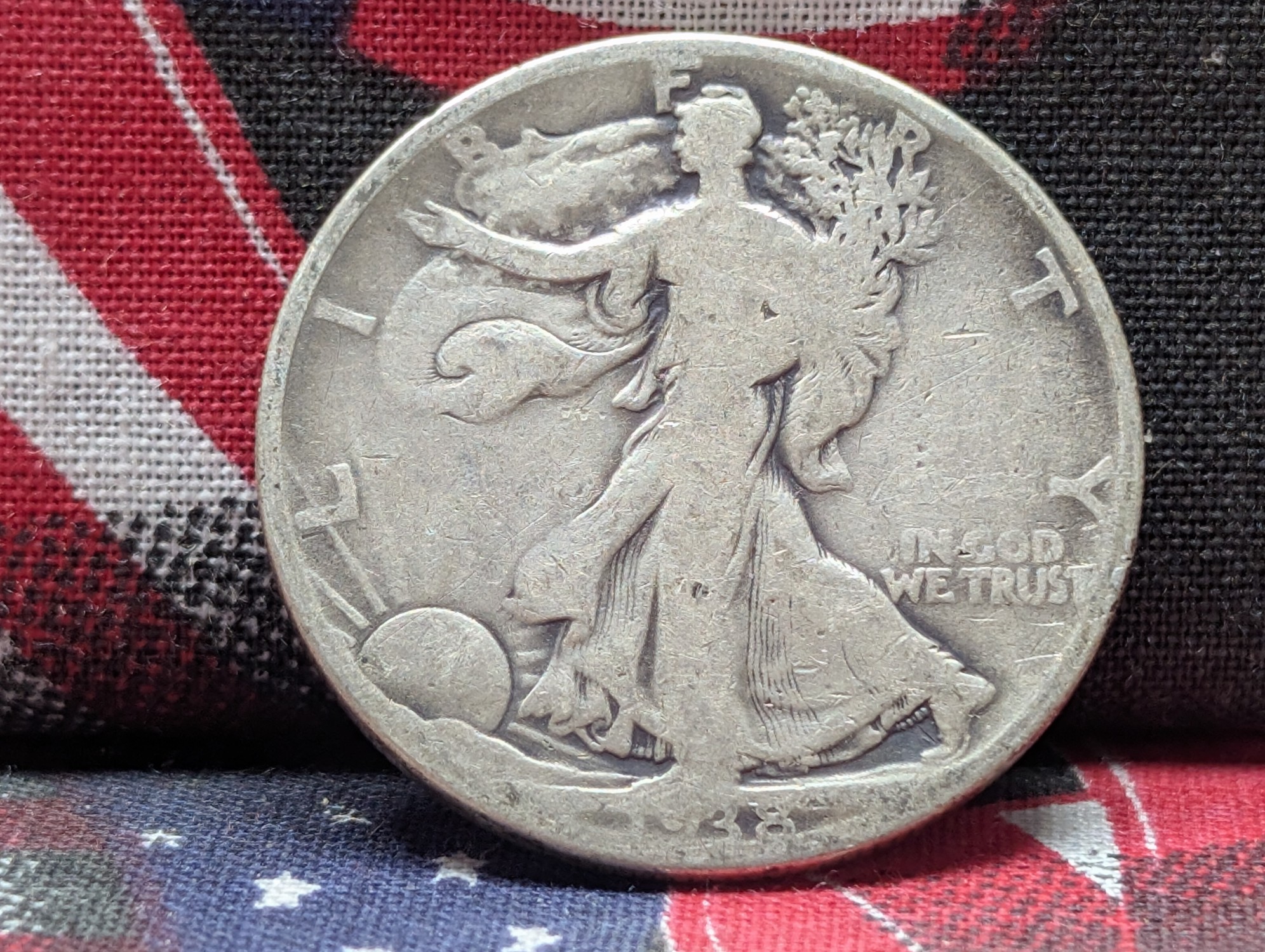 GOOD - 1938-D Walking Liberty 90% Silver Half Dollar