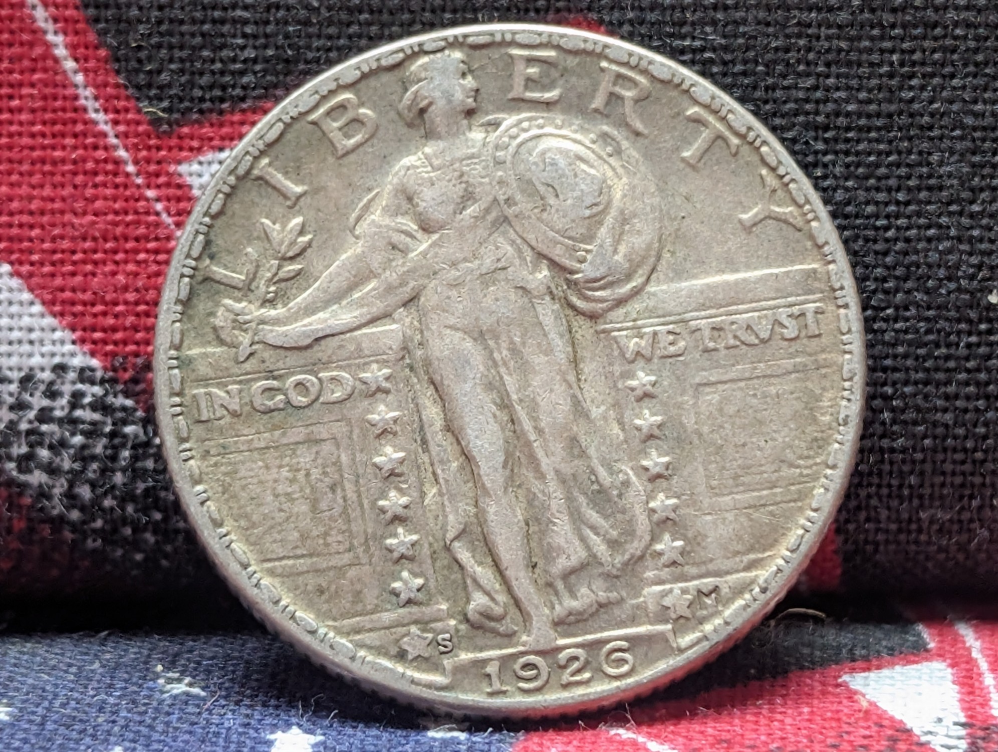 1926-S Standing Liberty 90% Silver Quarter - XF+