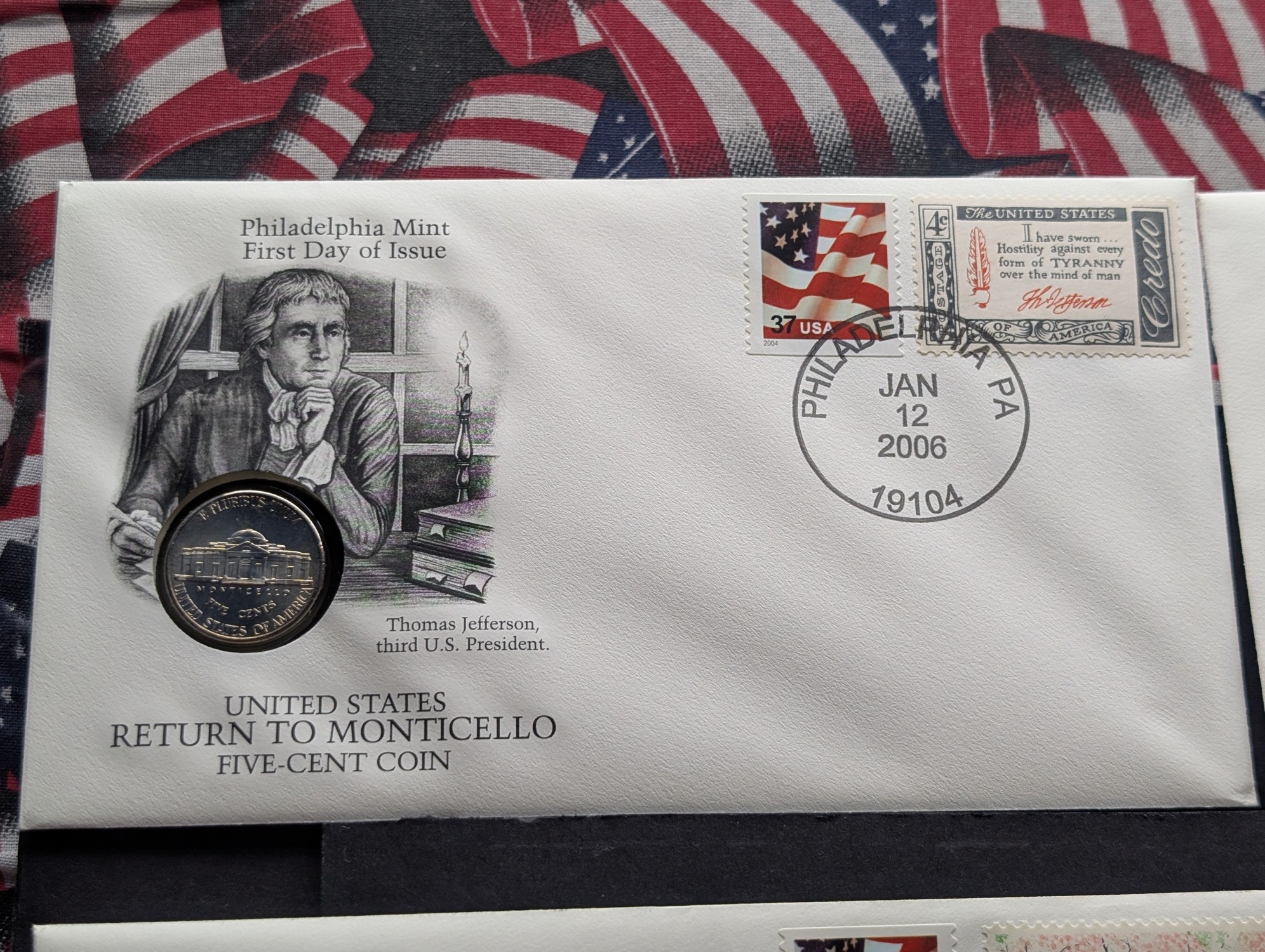 (12) 2006 P&D Mint Return to Monticello Nickel Collection in First Day Covers in Storage Box w/ COA