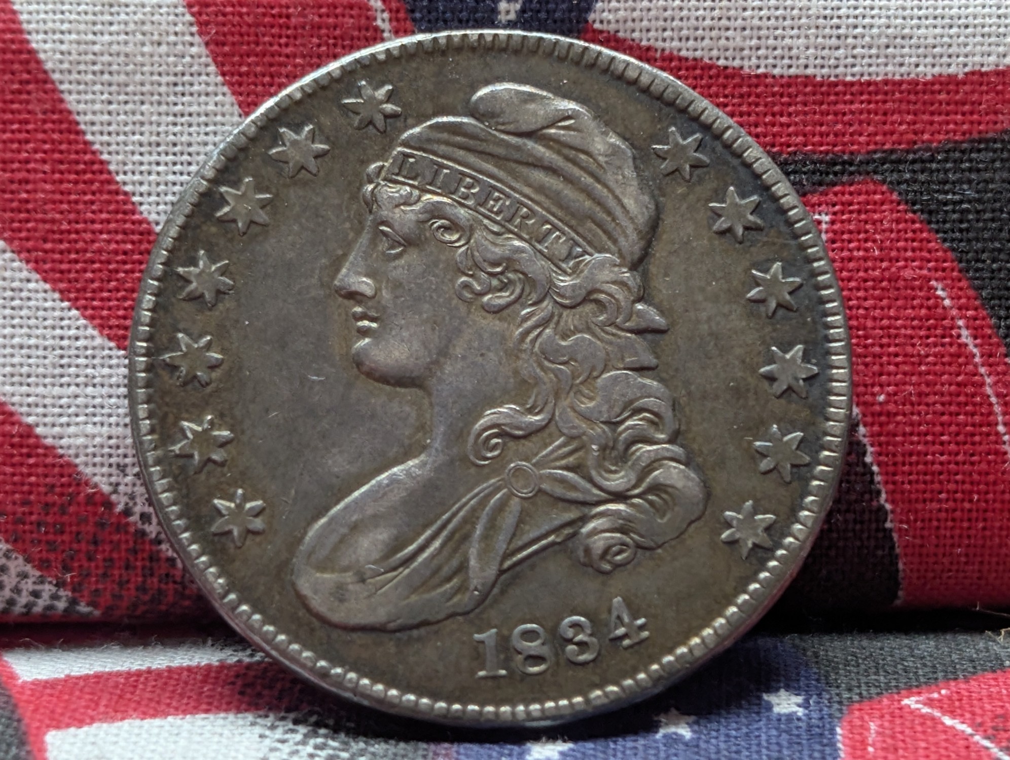 XF+ - 1834 Capped Bust Silver Half Dollar