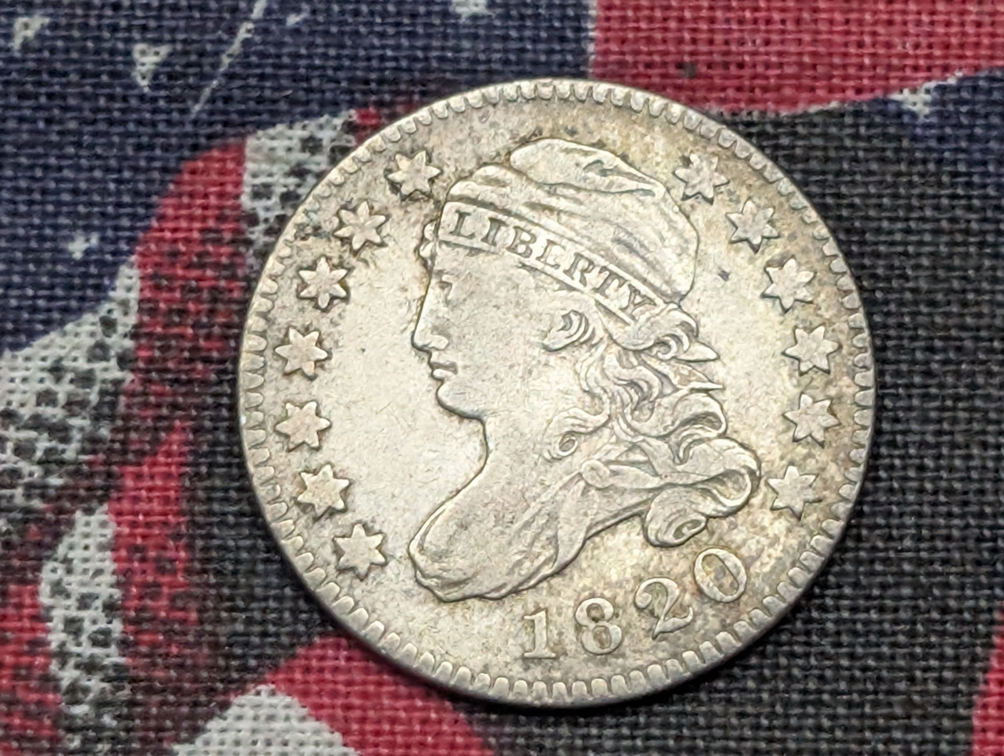 XF - 1820 Large Size Capped Bust Silver Dime w/ Large-0