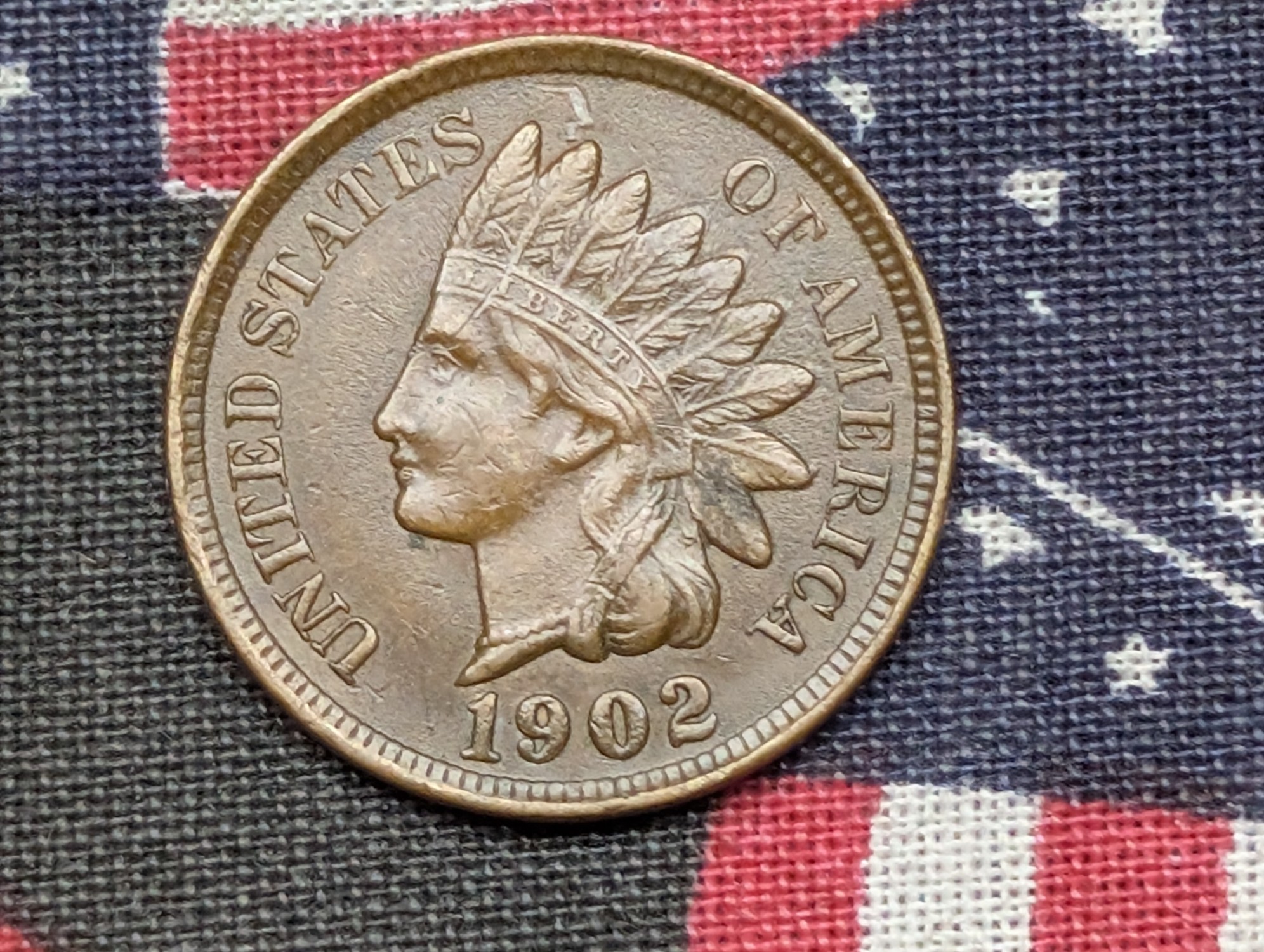 1902 Indian Head Cent - AU+