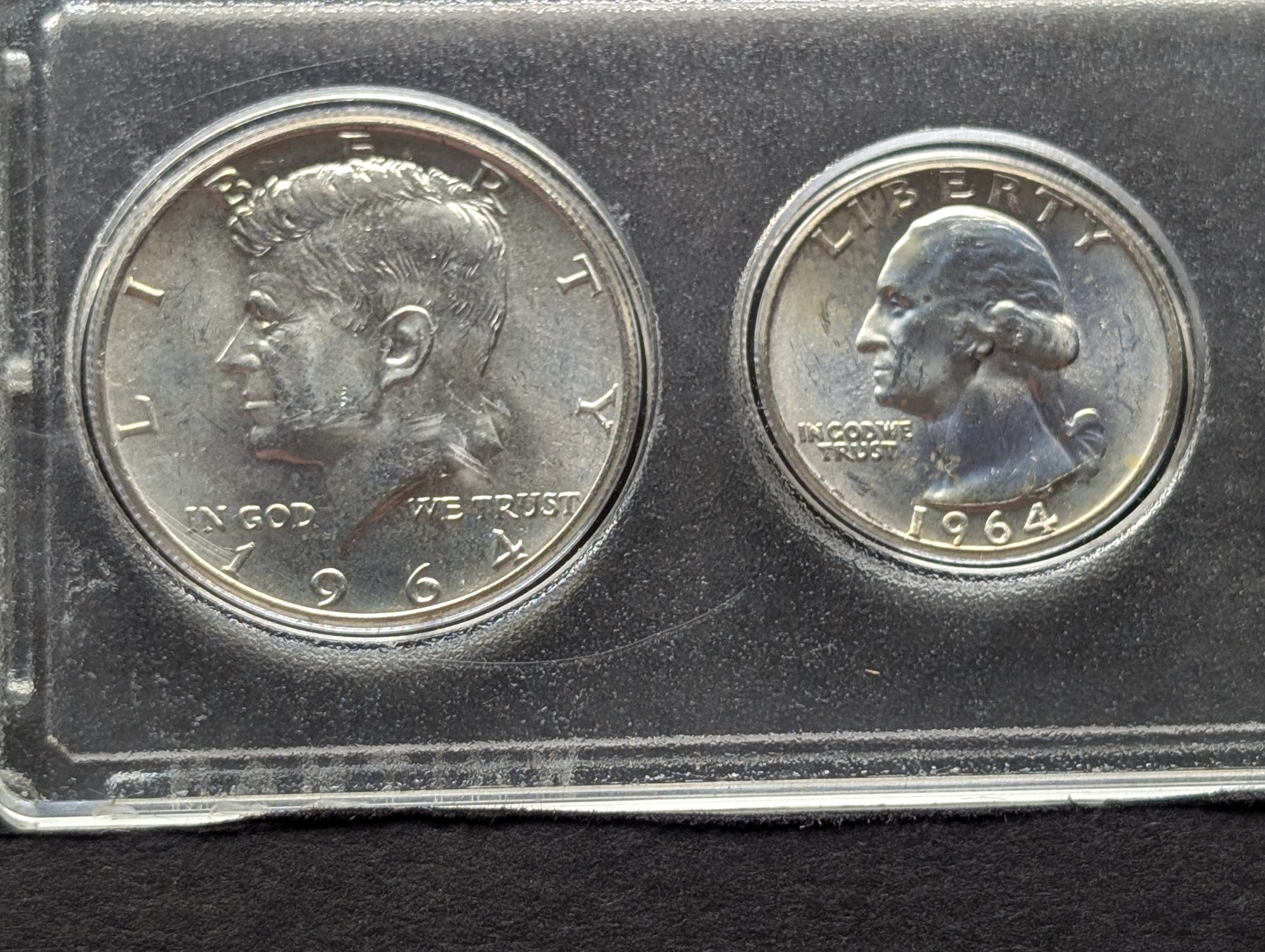 1964 Year U.S. Coin Set in Whitman Case - Includes (3) 90% Silver Coins