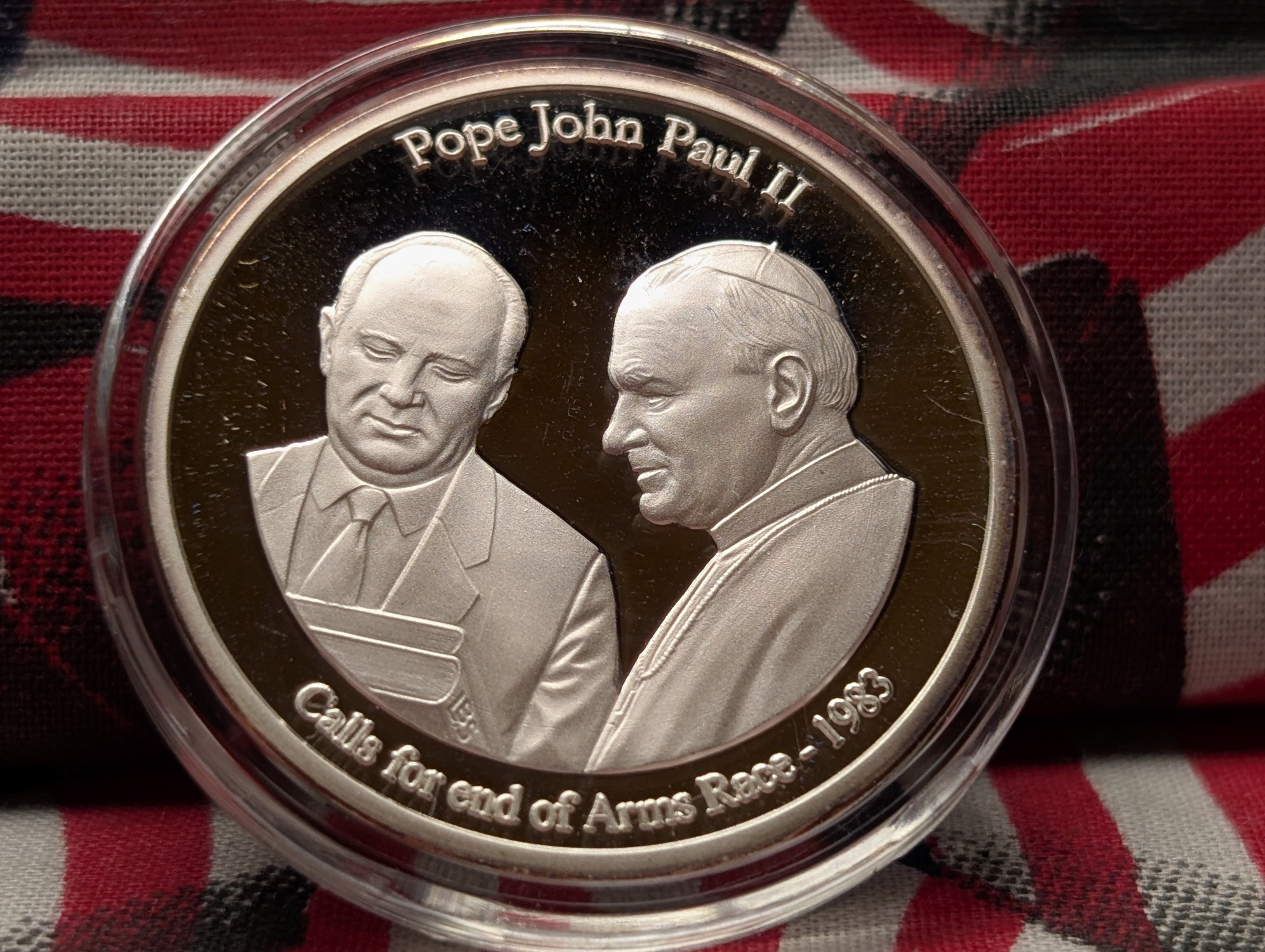 (5) Assorted Pope John Paul II Clad Plated In .999 Silver Commemorative Medals in Capsules w/ COA