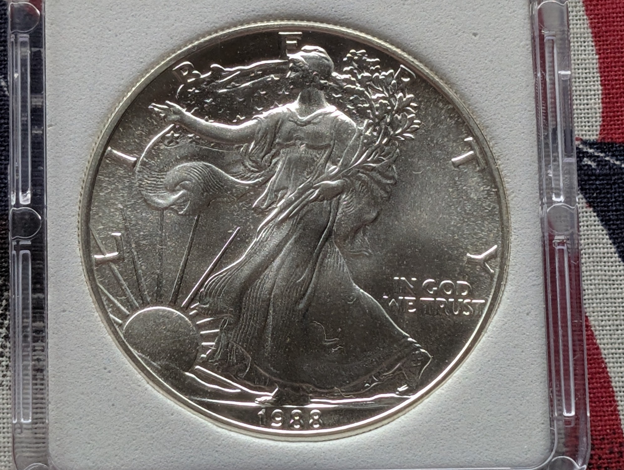 1988 American Silver Eagle - NCG Cert. MS70, .999 Fine Silver One Troy Ounce (NOT NGC)