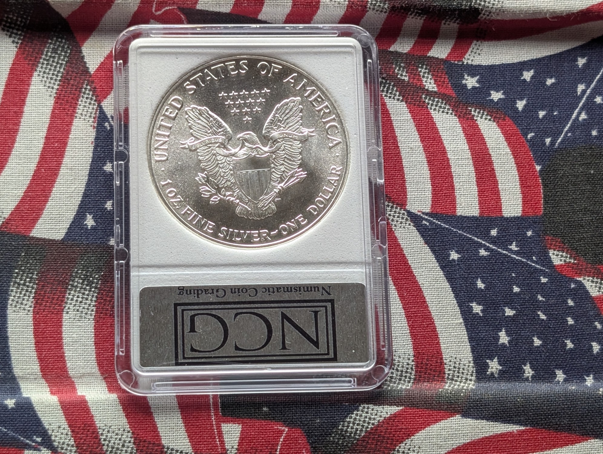 1988 American Silver Eagle - NCG Cert. MS70, .999 Fine Silver One Troy Ounce (NOT NGC)
