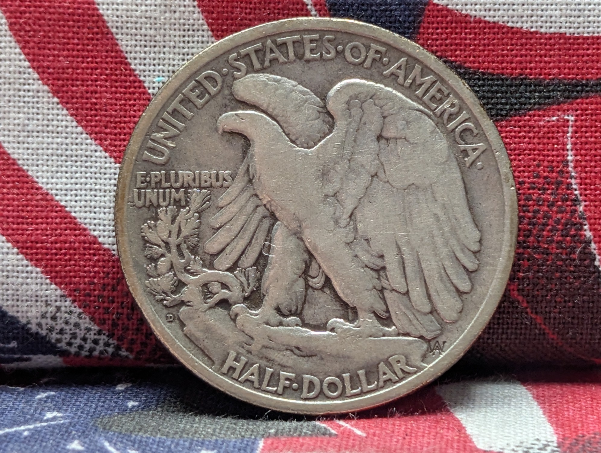 1921-D Walking Liberty 90% Silver Half Dollar - FINE12 - KEY DATE