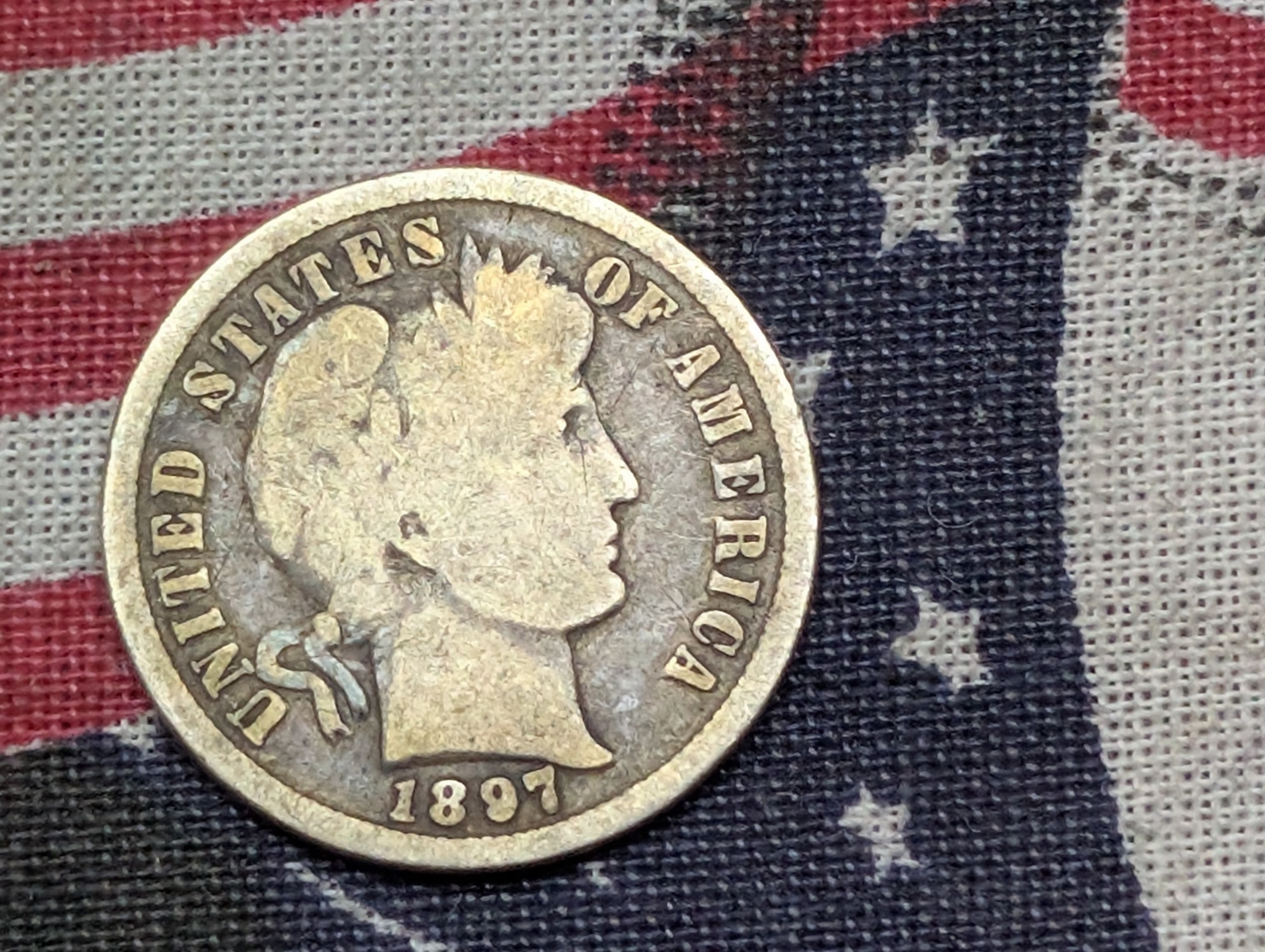 1897 Barber 90% Silver Dime