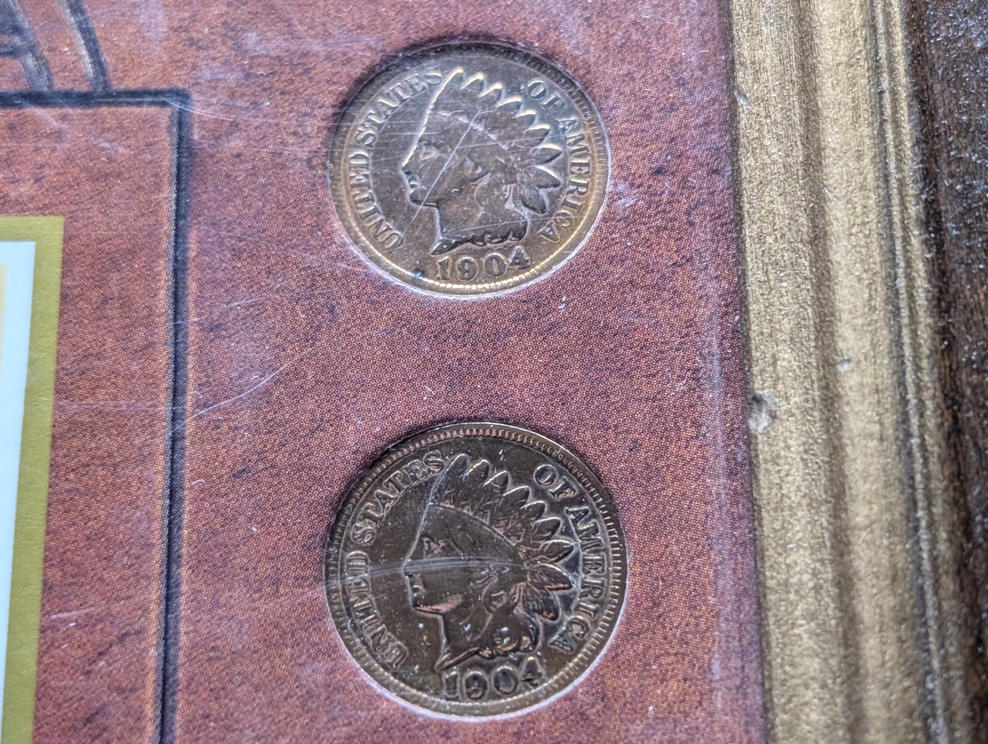 (10) Indian Head Cents In The American Indian Coins Frame