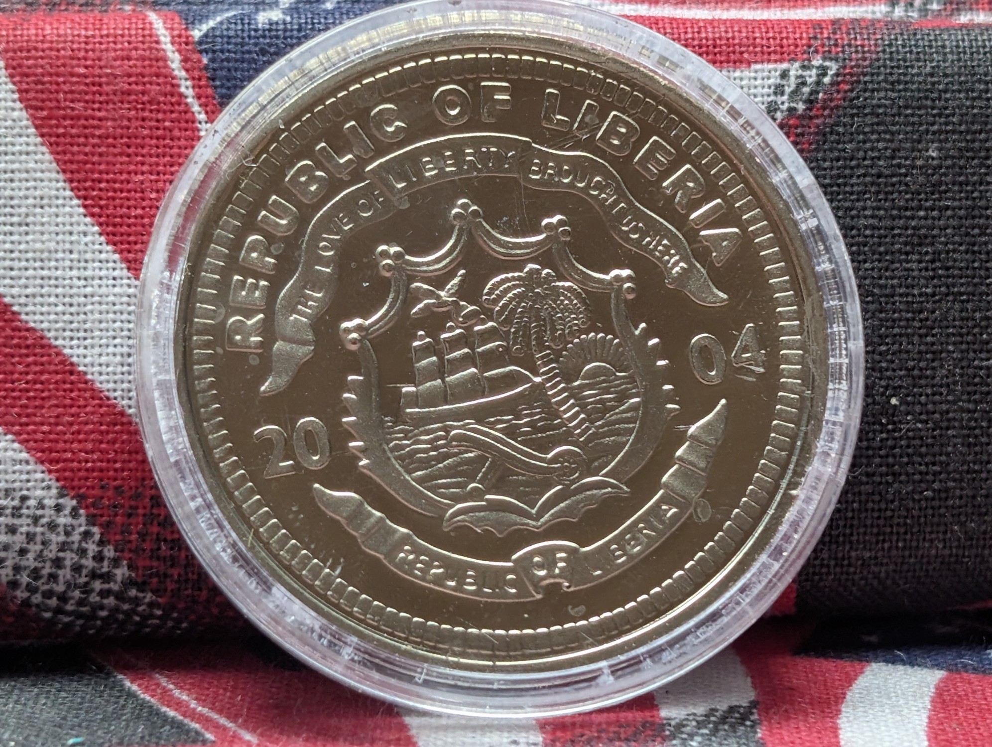 2004 Liberia $10 George W. Bush President Commemorative Round with COA