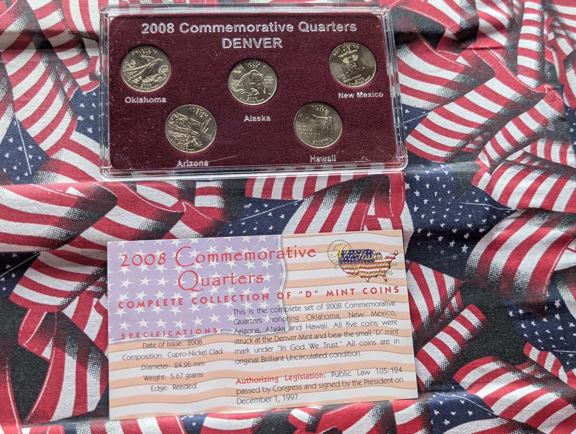 2008 Denver Mint 5-Coin State Quarter Set