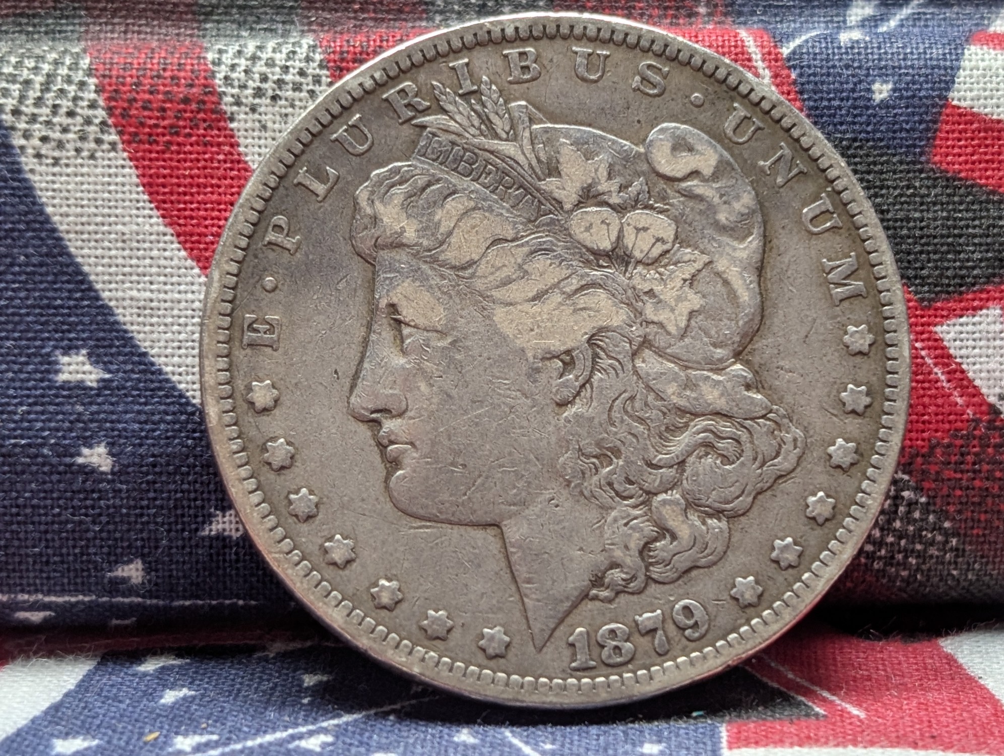 1879-S Morgan 90% Silver Dollar REV 1878 - VF